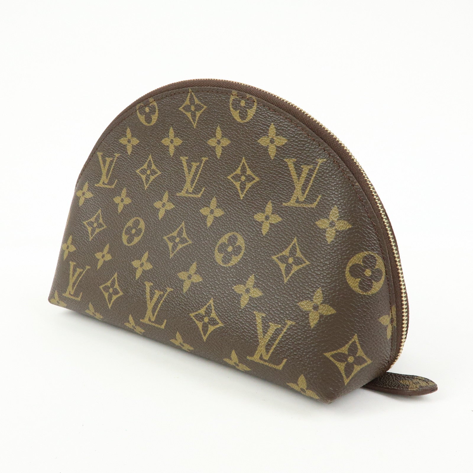 Louis Vuitton Monogram Trousse Demi Ronde Pouch Makeup Bag M47520