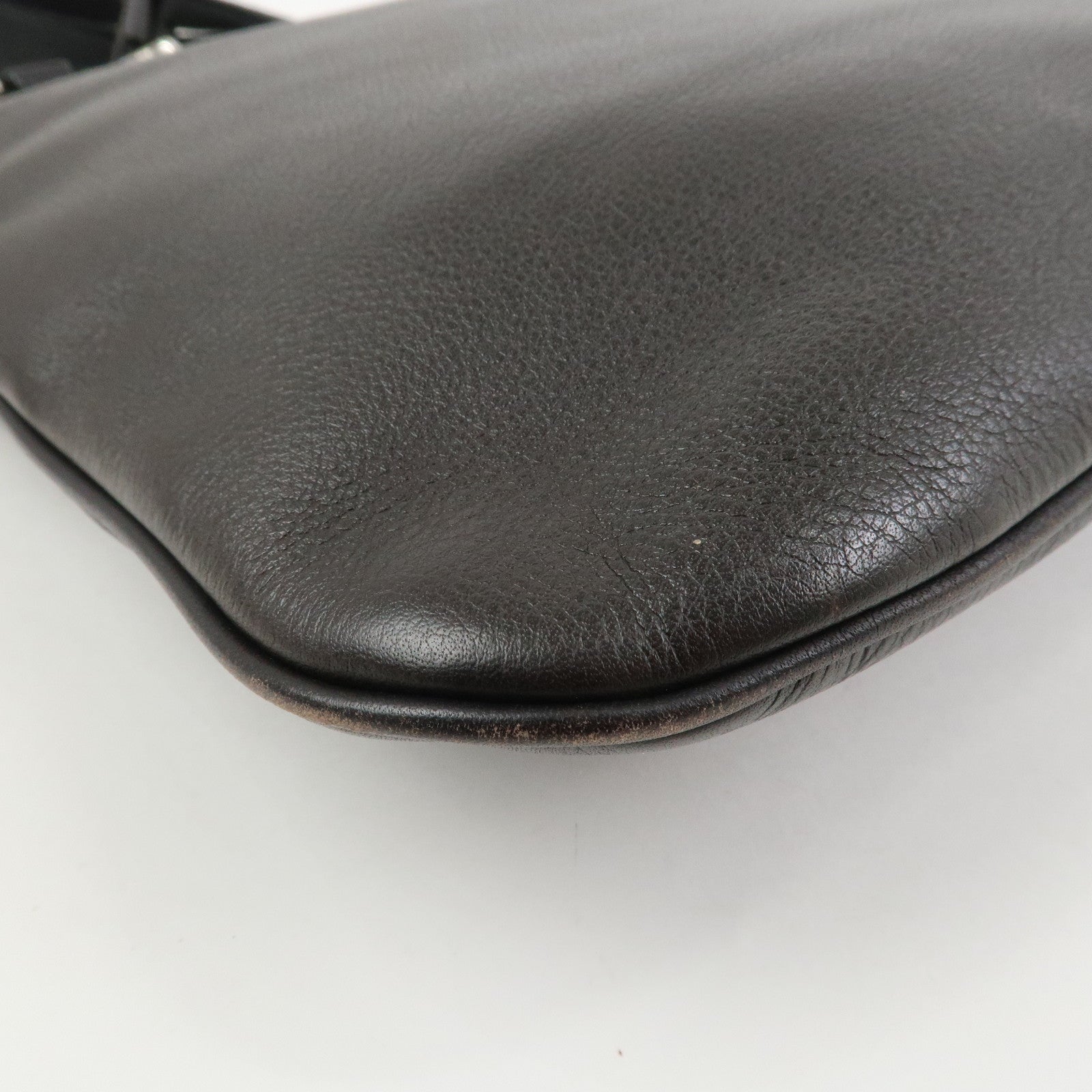 LOEWE Anagram Leather Shoulder Bag Crossbody Bag Dark Brown