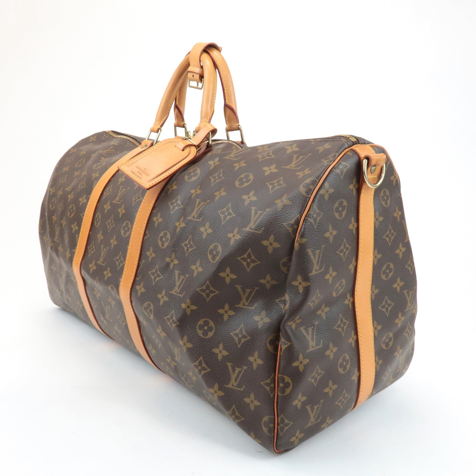 Louis Vuitton Monogram Keep All Bandouliere 55 Boston Bag Brown M41414 Used