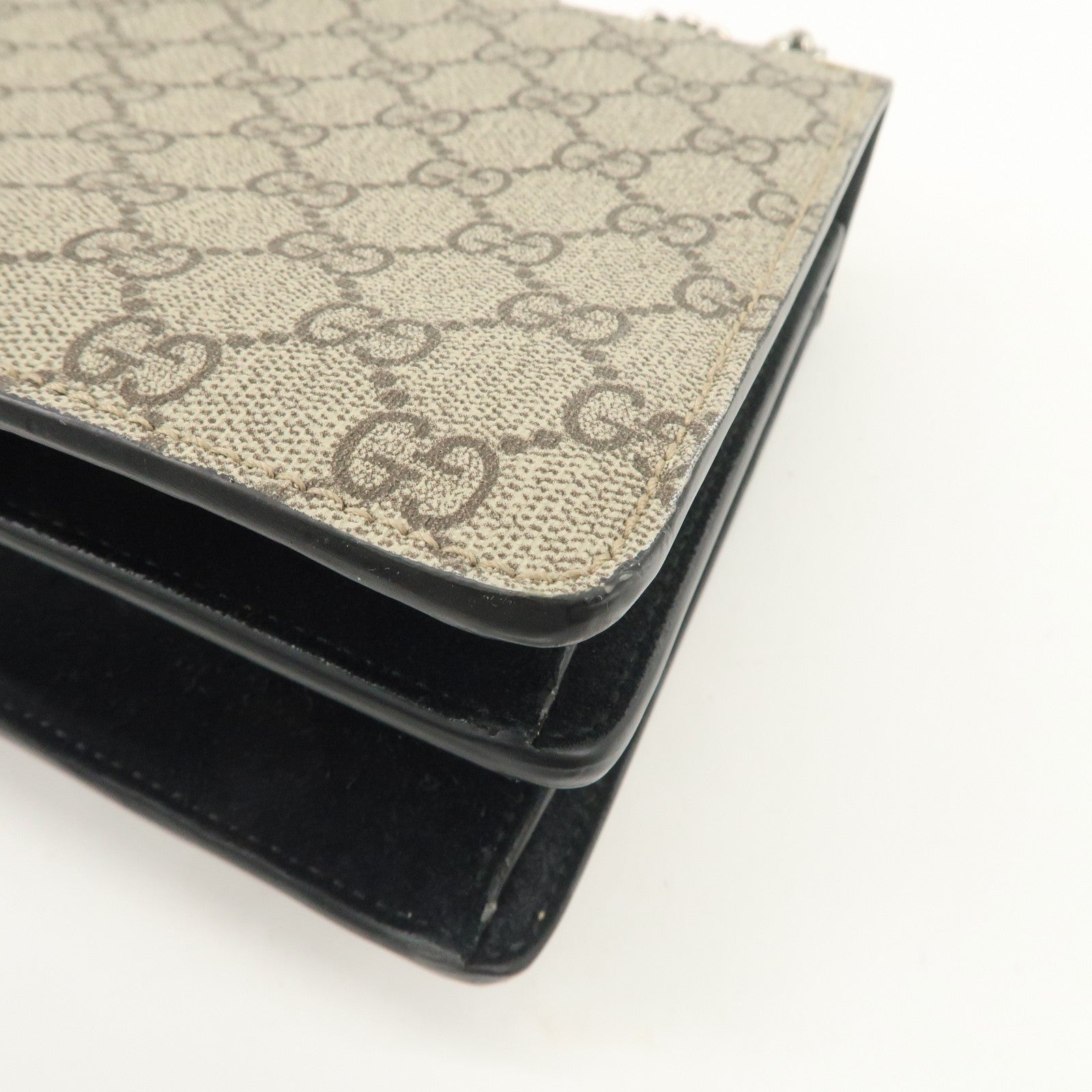 GUCCI Dionysus GG Supreme Suede Chain Shoulder Bag Beige 400249