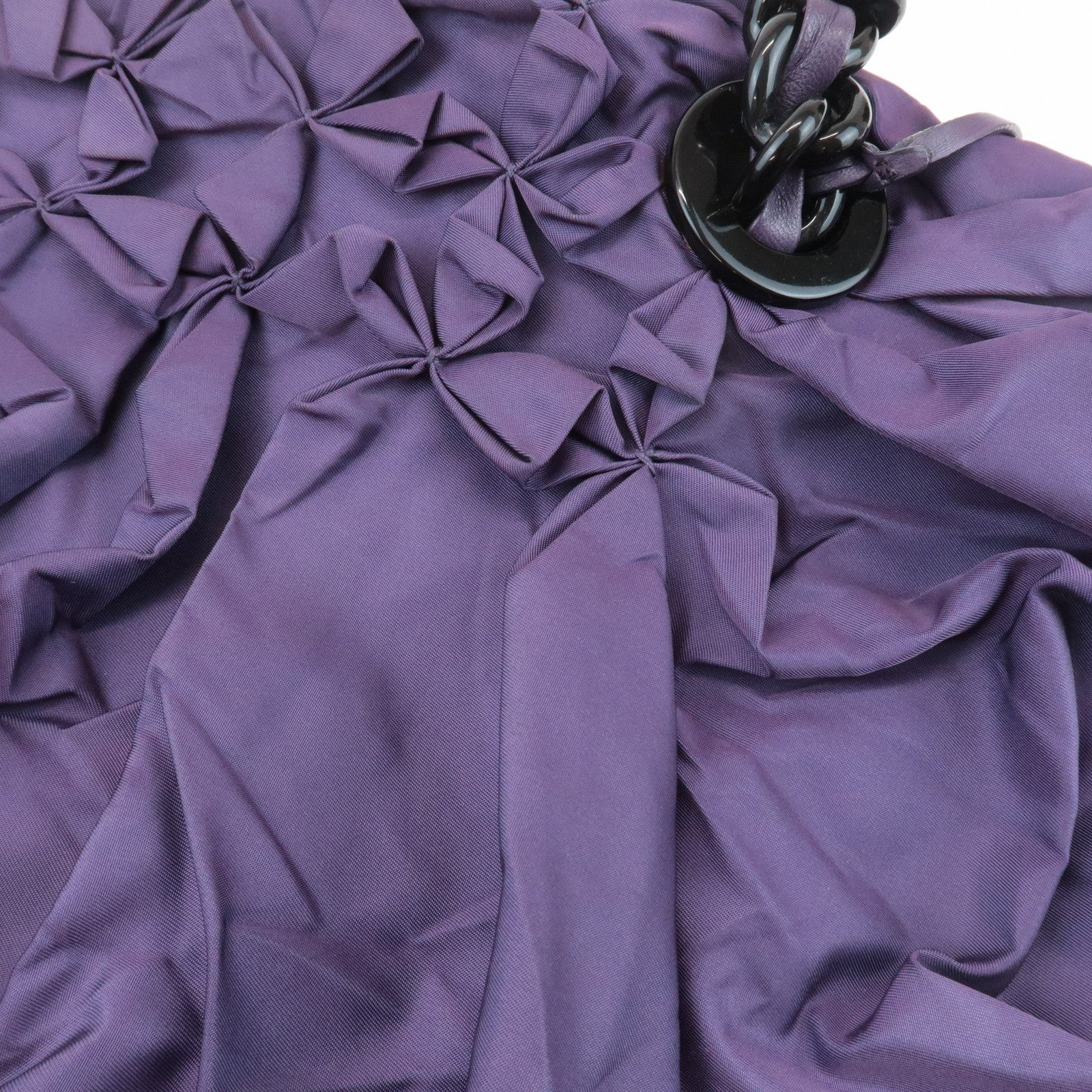 PRADA Triangle Logo Leather Nylon Tote Bag Shoulder Bag Purple Used
