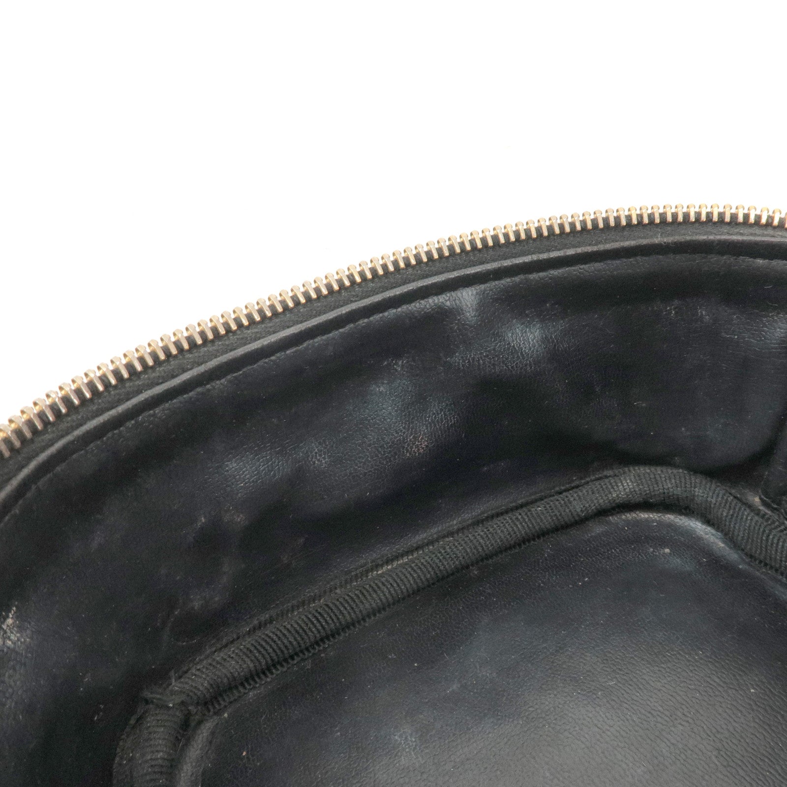 CHANEL COCO Mark Caviar Leather Vanity Bag Hand Bag Black A01997