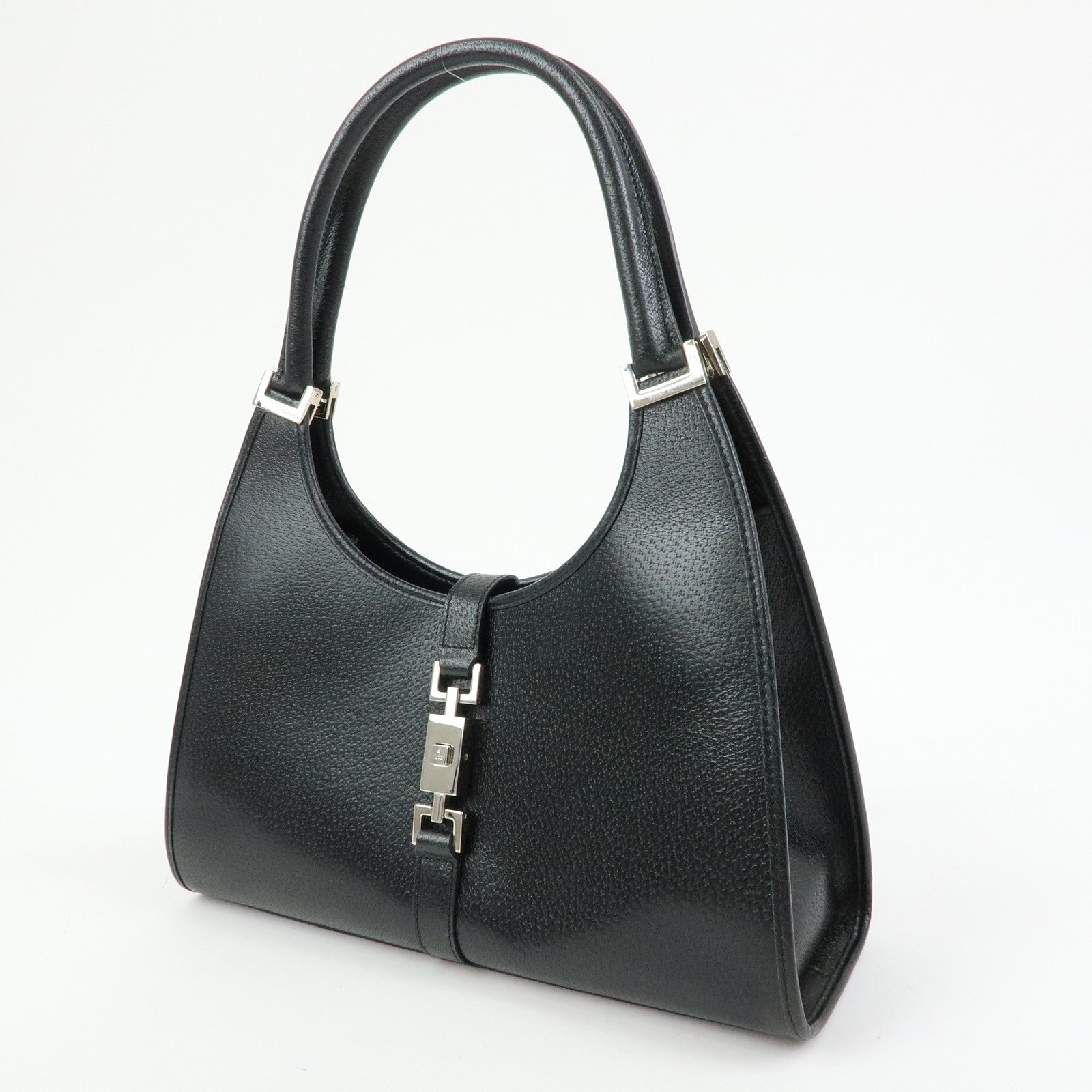 GUCCI Jackie Leather Shoulder Bag Hand Bag Black 002.1067