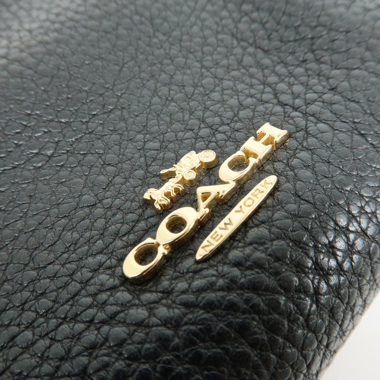 COACH Poppy Set of 2 PVC Leather Coin Purse Pouch Beige Gold Black