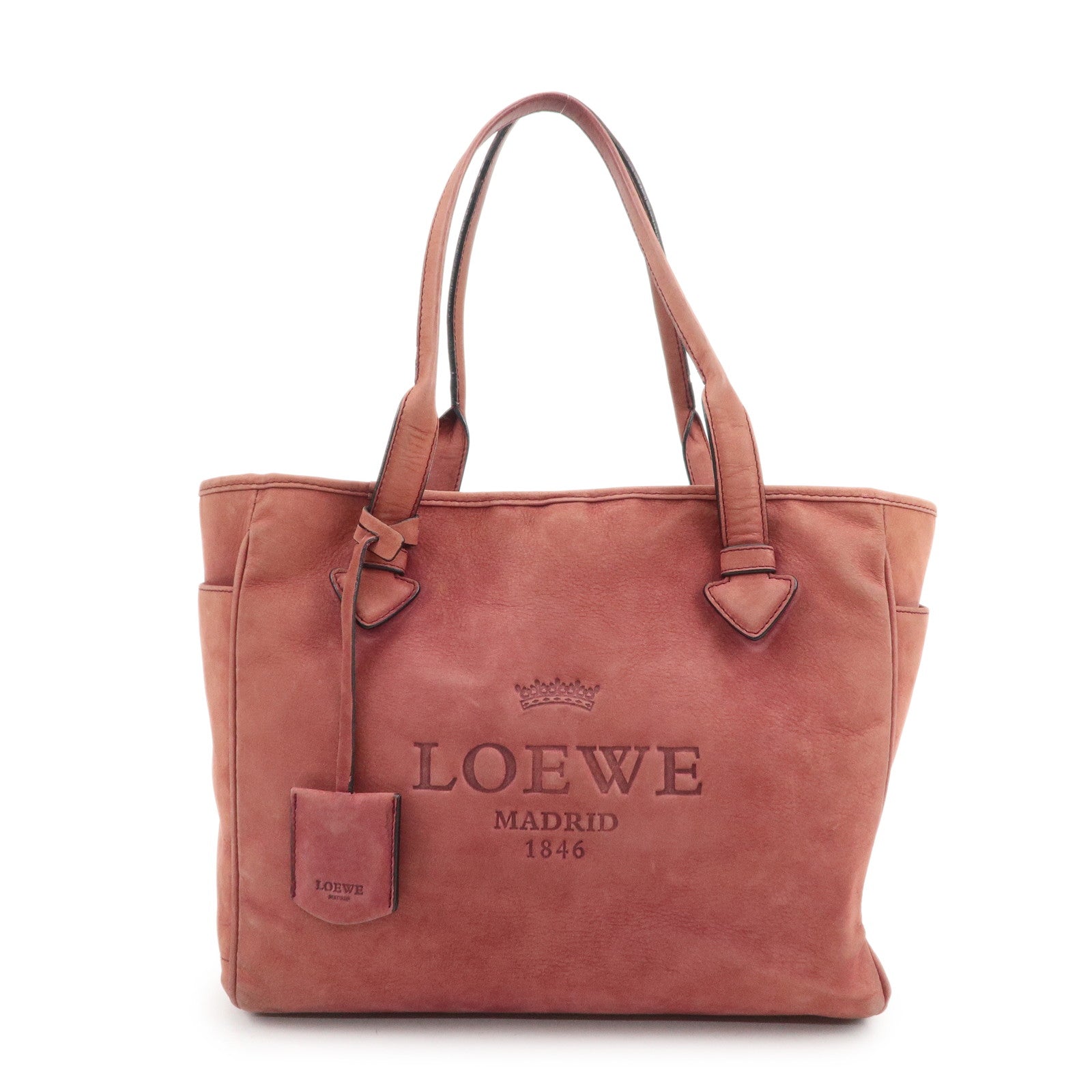 LOEWE Heritage Suede Tote Bag Shoulder Bag Brown