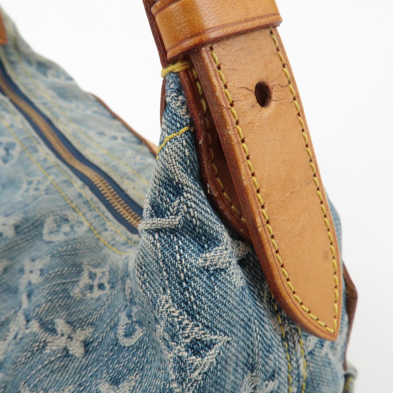 Louis Vuitton Monogram Denim Baggy PM 2Way Shoulder Bag M95049 Used