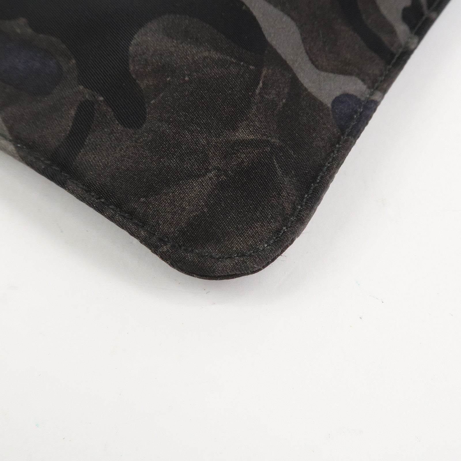 PRADA Triangle Logo Nylon Camoflage Shoulder Bag Black BT0978