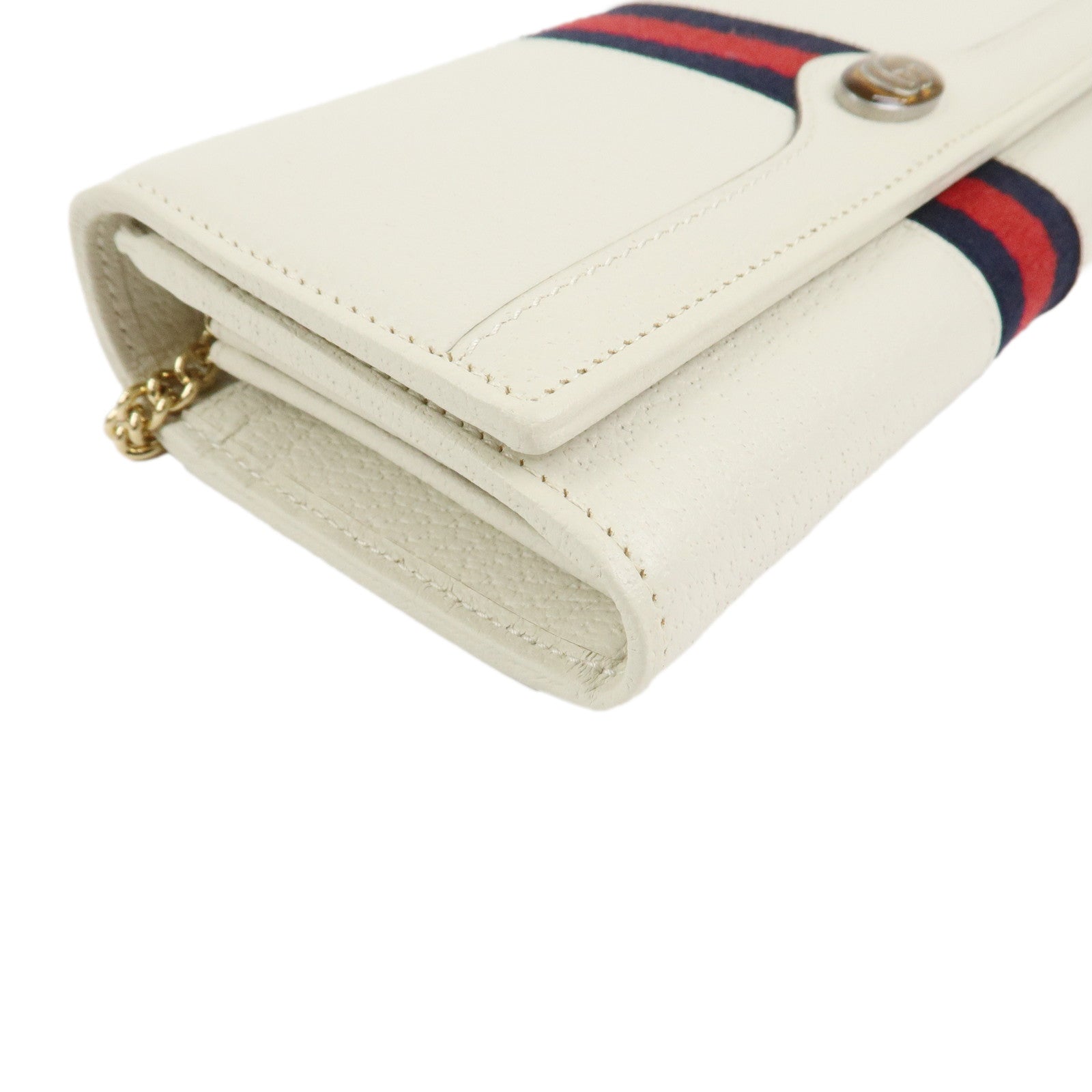 GUCCI GG Marmont Sherry Leather Chain Wallet WOC Ivory 546592