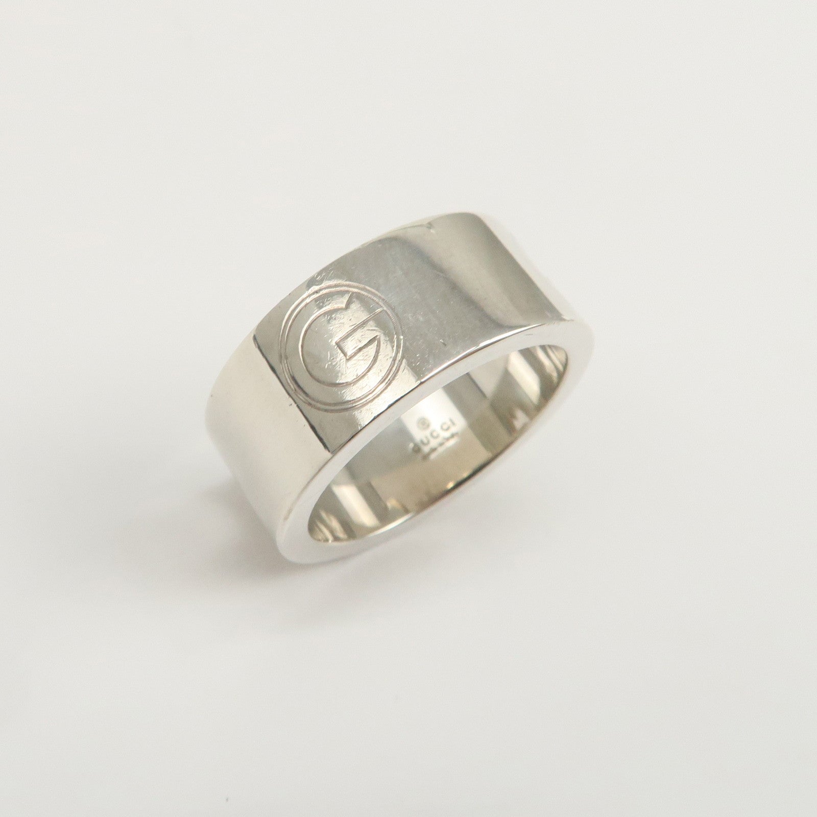 GUCCI Logo Metal Ring SV925 #12 Silver