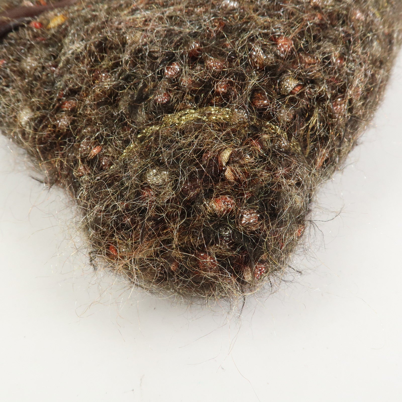 Ferragamo Gancini Wool Suede 2Way Bag Hand Bag Shoulder Bag Brown