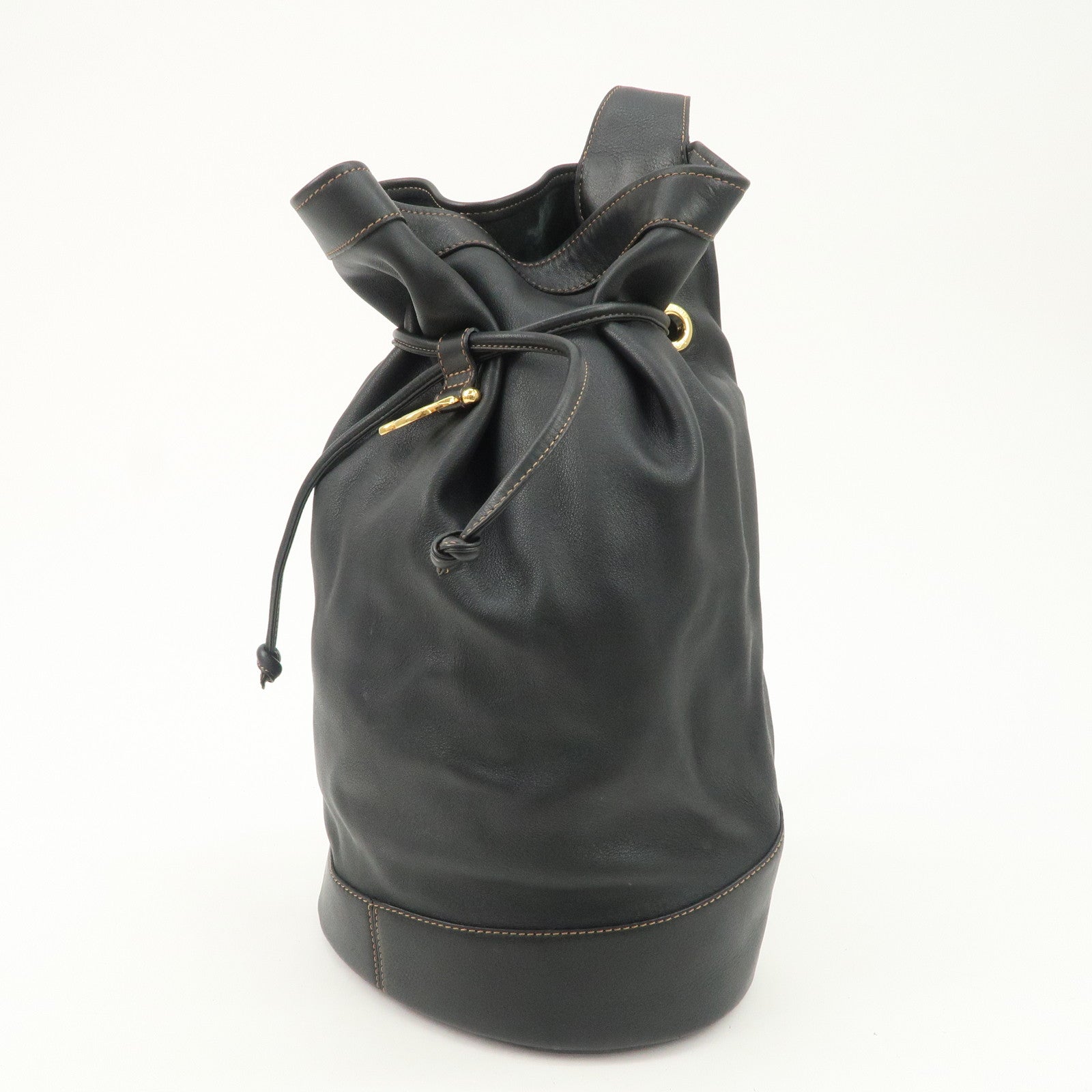 LOEWE Anton Leather Shoulder Bag Cross Body Bag Black Used