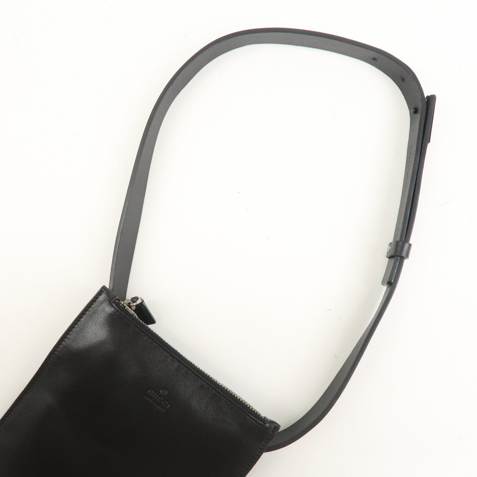 GUCCI Leather Waist Pouch Body Bag Black 037.1312