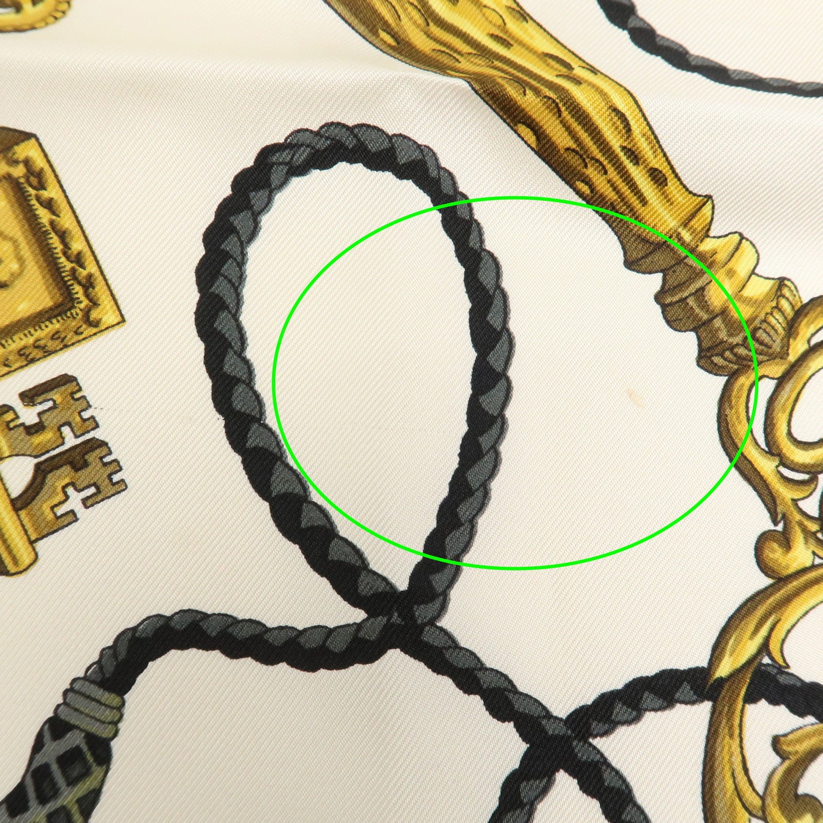 HERMES Carre 90 Silk 100% Scarf LES CLES THE KEYS RARE Black Ivory