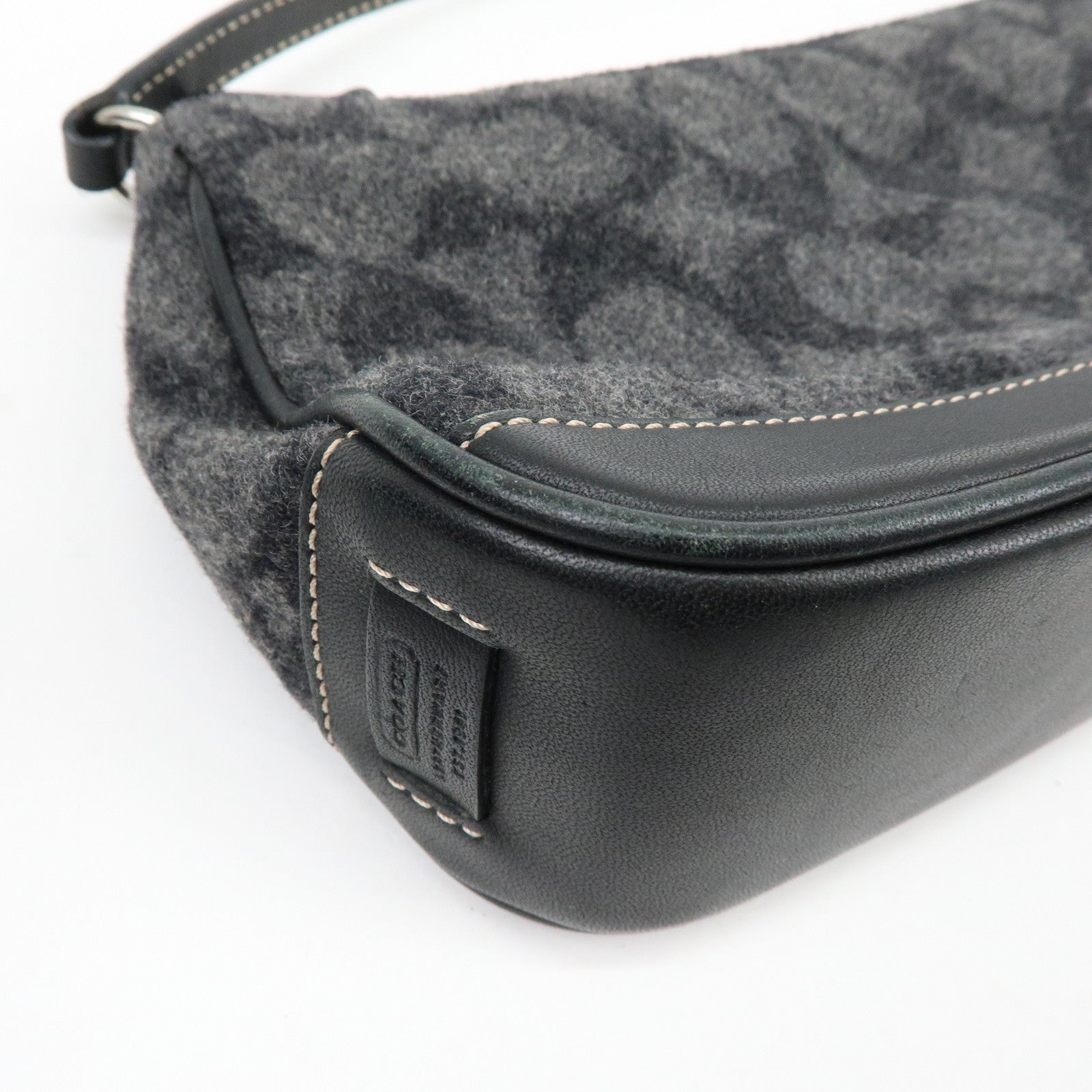 COACH Set of 3 Signature Canvas Leather Wool Shoulder Bag Hand Bag