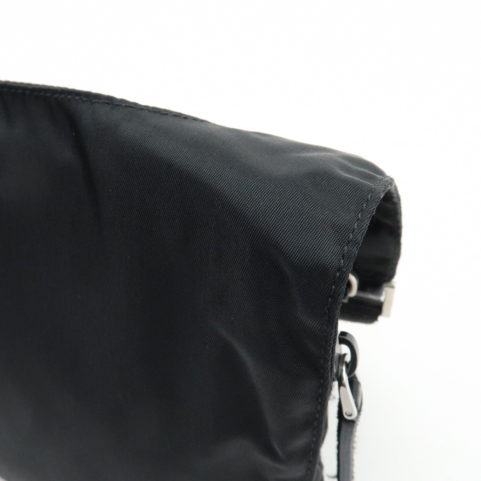 PRADA Triangle Logo Nylon Shoulder Bag Crossbody Bag Black