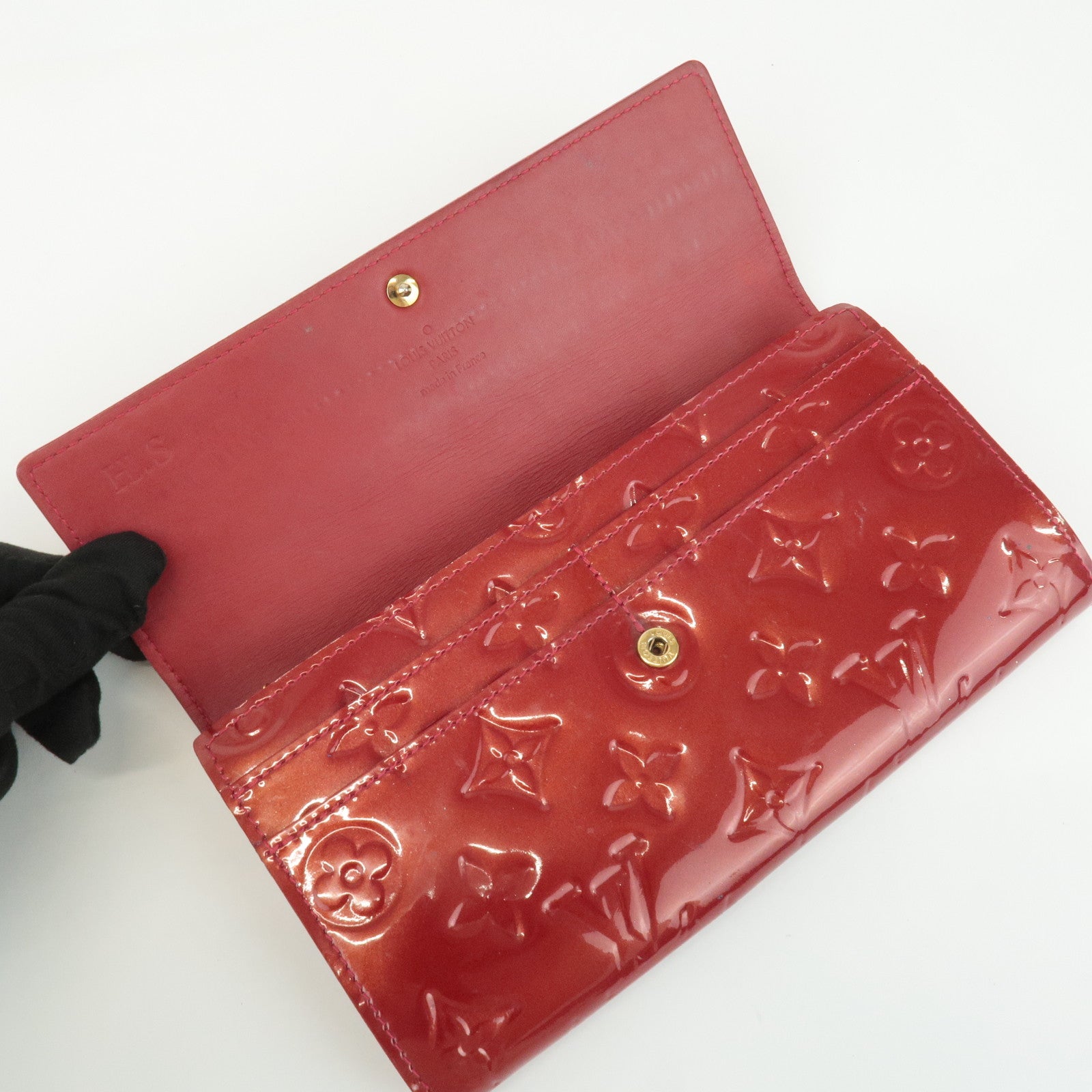 Louis Vuitton Monogram Vernis Leather Wallet Pomme d'Amour M93530 Used
