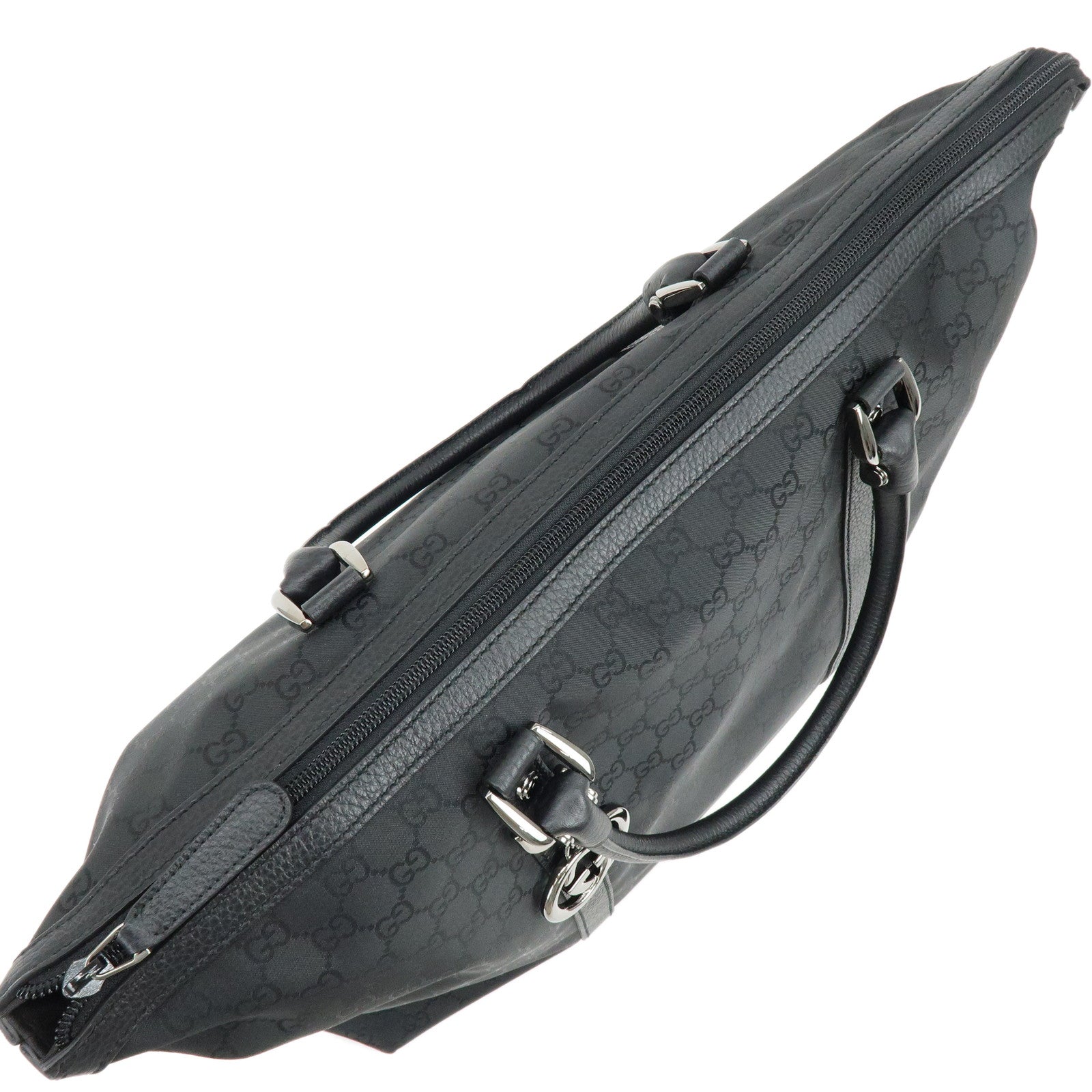 GUCCI Interlocking G Nylon Leather 2Way Hand Shoulder Bag 339550