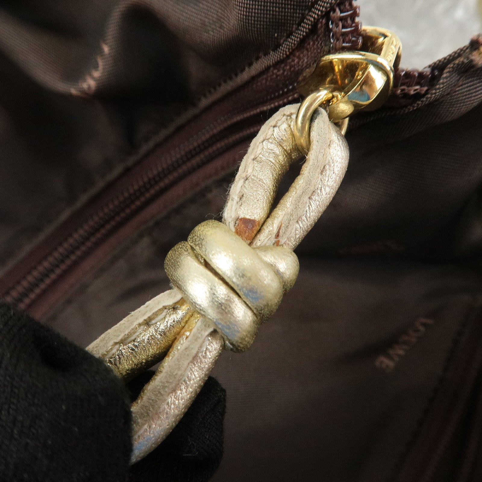 LOEWE Anagram Leather Nappa Aire Hand Bag Tote Bag Gold