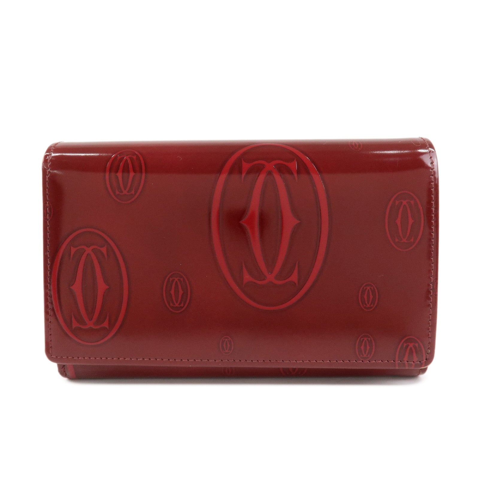 Cartier Happy Birthday Leather Compact Wallet Bordeaux