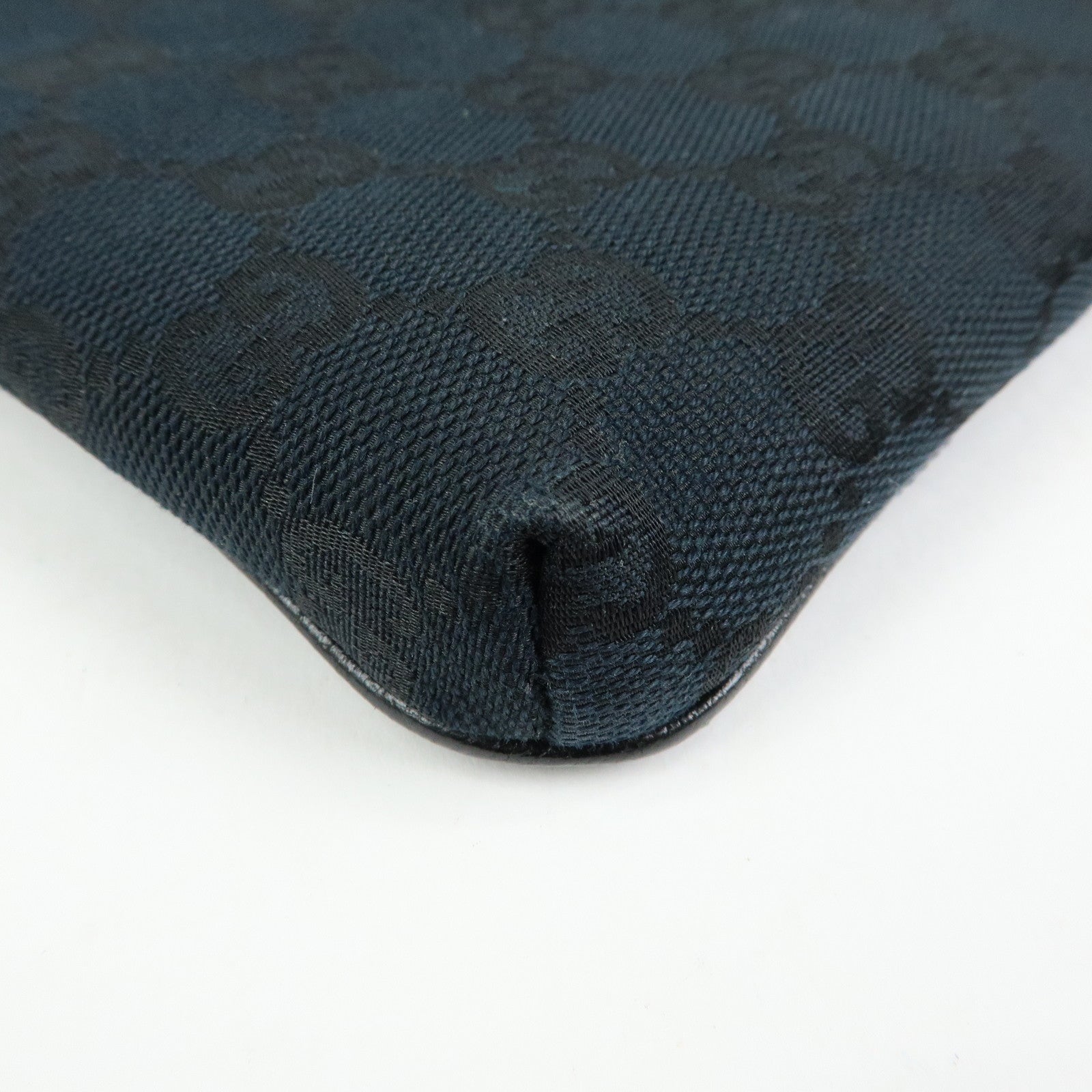 GUCCI Sherry GG Canvas Leather Small Shoulder Bag Black 141863