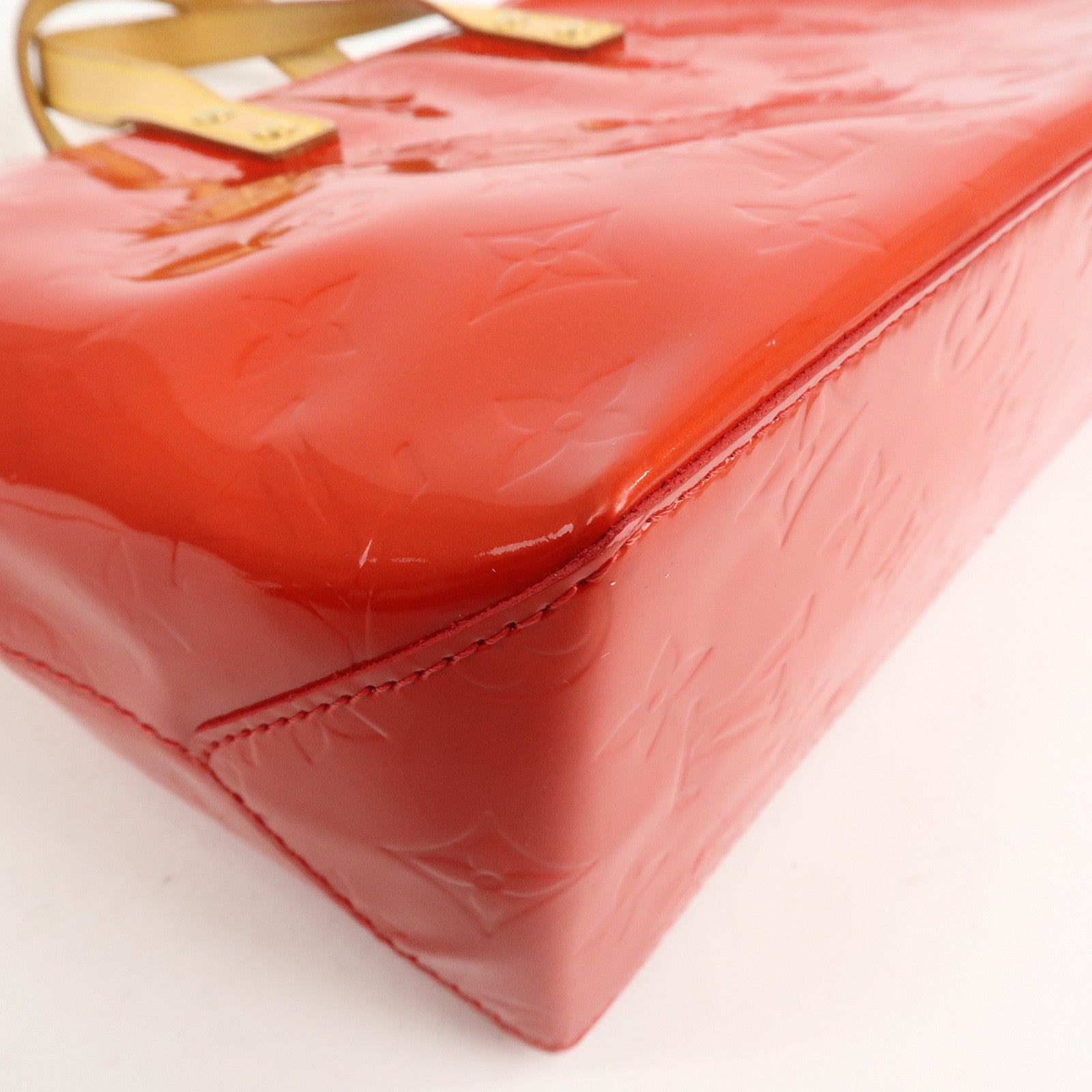 Louis Vuitton Monogram Vernis Leather Lead PM Hand Bag Rouge M91088