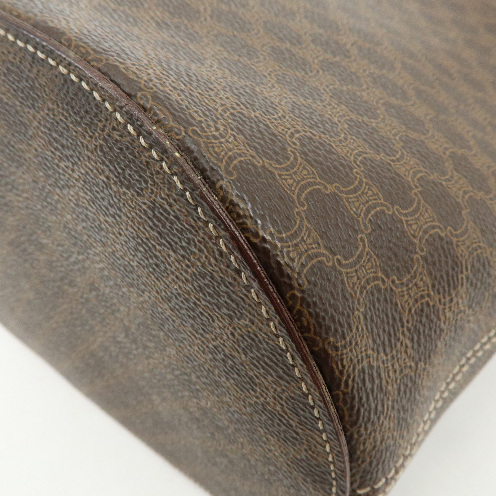 CELINE Macadam PVC Leather Tote Bag Shoulder Bag Brown