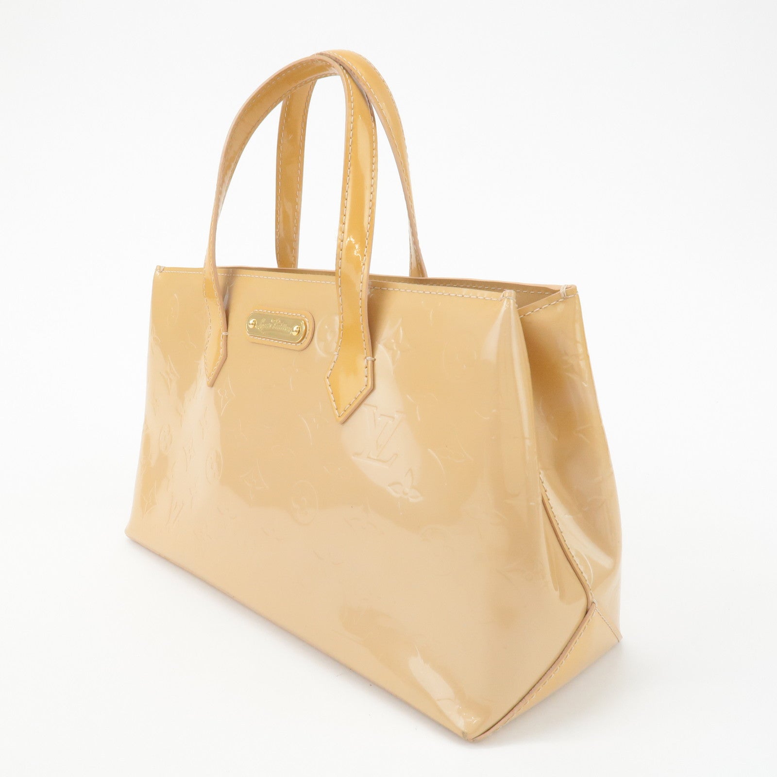 Louis Vuitton Monogram Vernis Wilshire PM Hand Bag Blanc Corail M91642 Used
