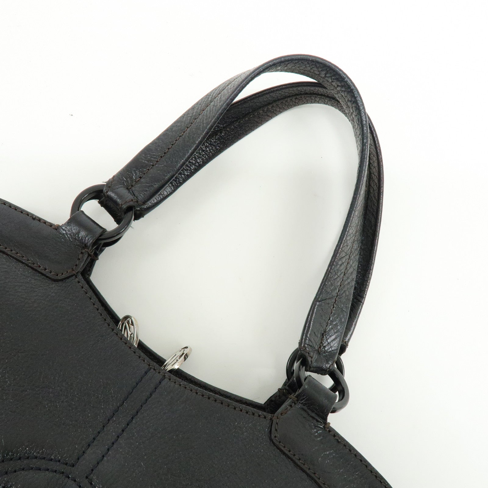 Cartier Marcello de Cartier Leather 2Way Shoulder Hand Bag Black