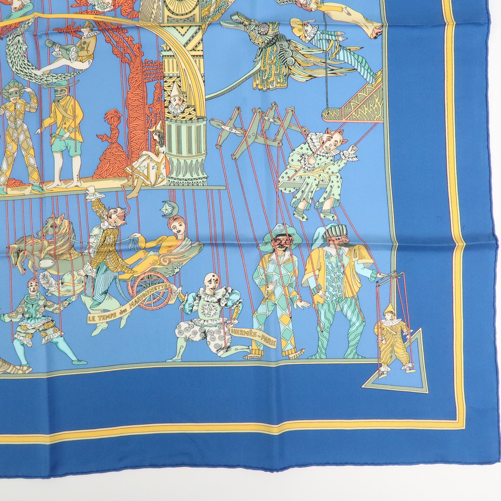 HERMES Carre 90 Silk 100% Scarf LE TEMPS des MARIONNETTES
