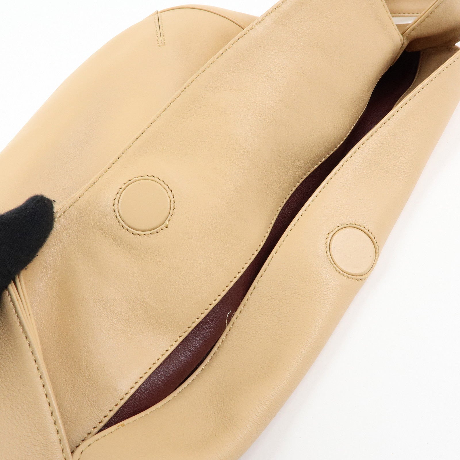 Cartier Trinity Leather Shoulder Bag Hand Bag Beige