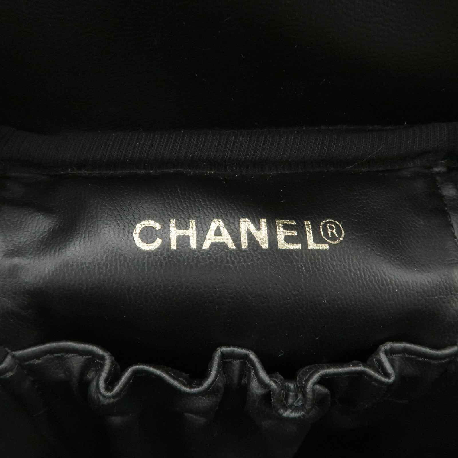 CHANEL COCO Mark Caviarskin Vanity Bag Hand Bag Cosmetic Bag Black A01998