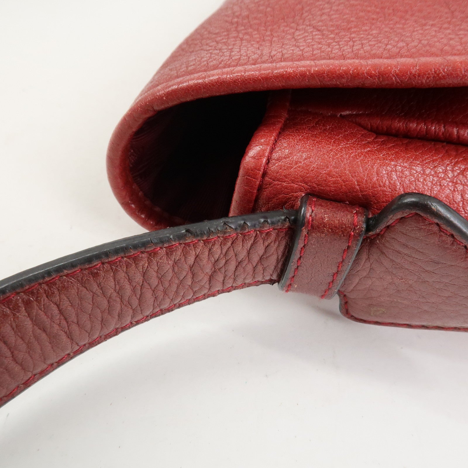 LOEWE Heritage Leather Shoulder Bag Crossbody Bag Red