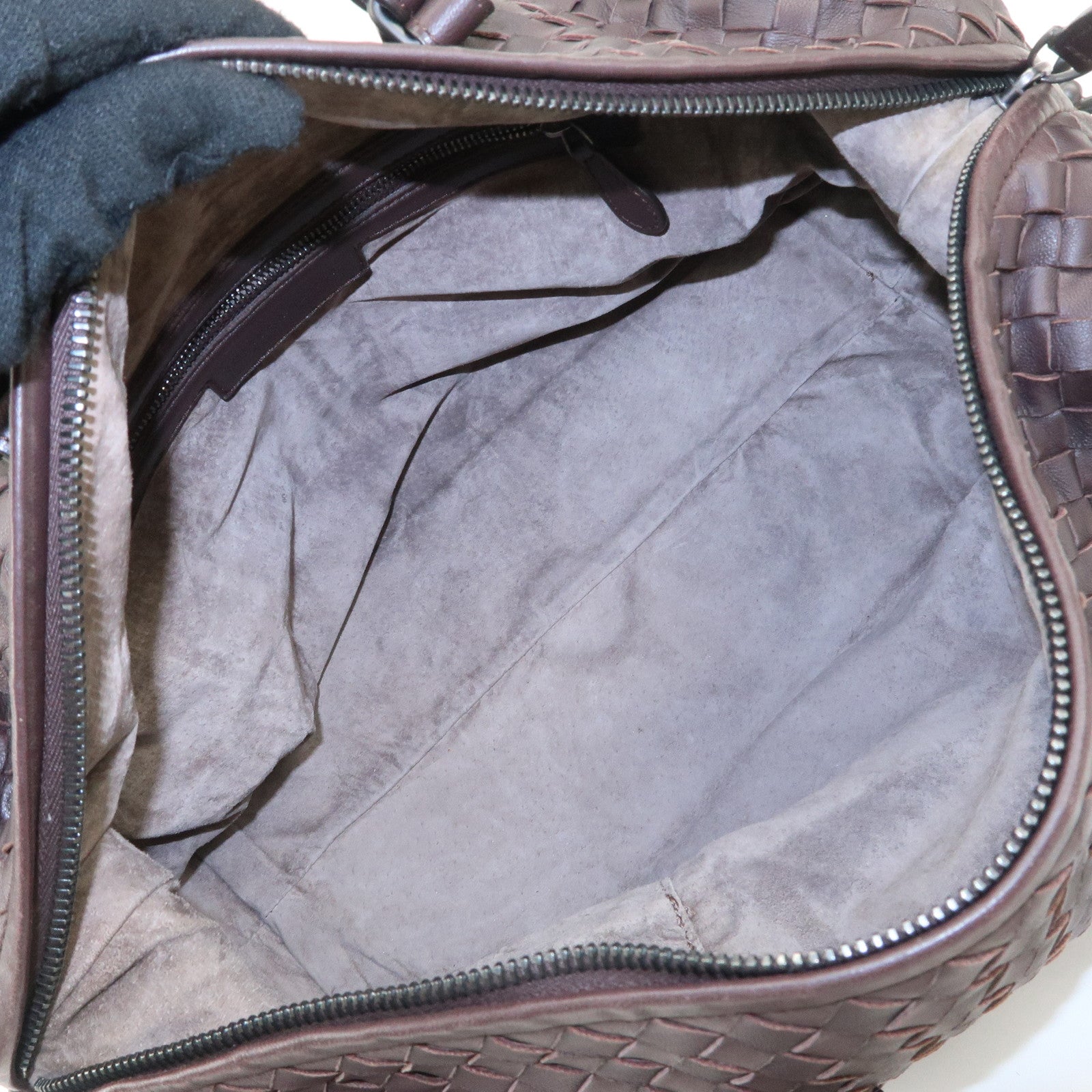 BOTTEGA VENETA Intrecciato Montaigne Leather Boston Bag Brown 173398 Used