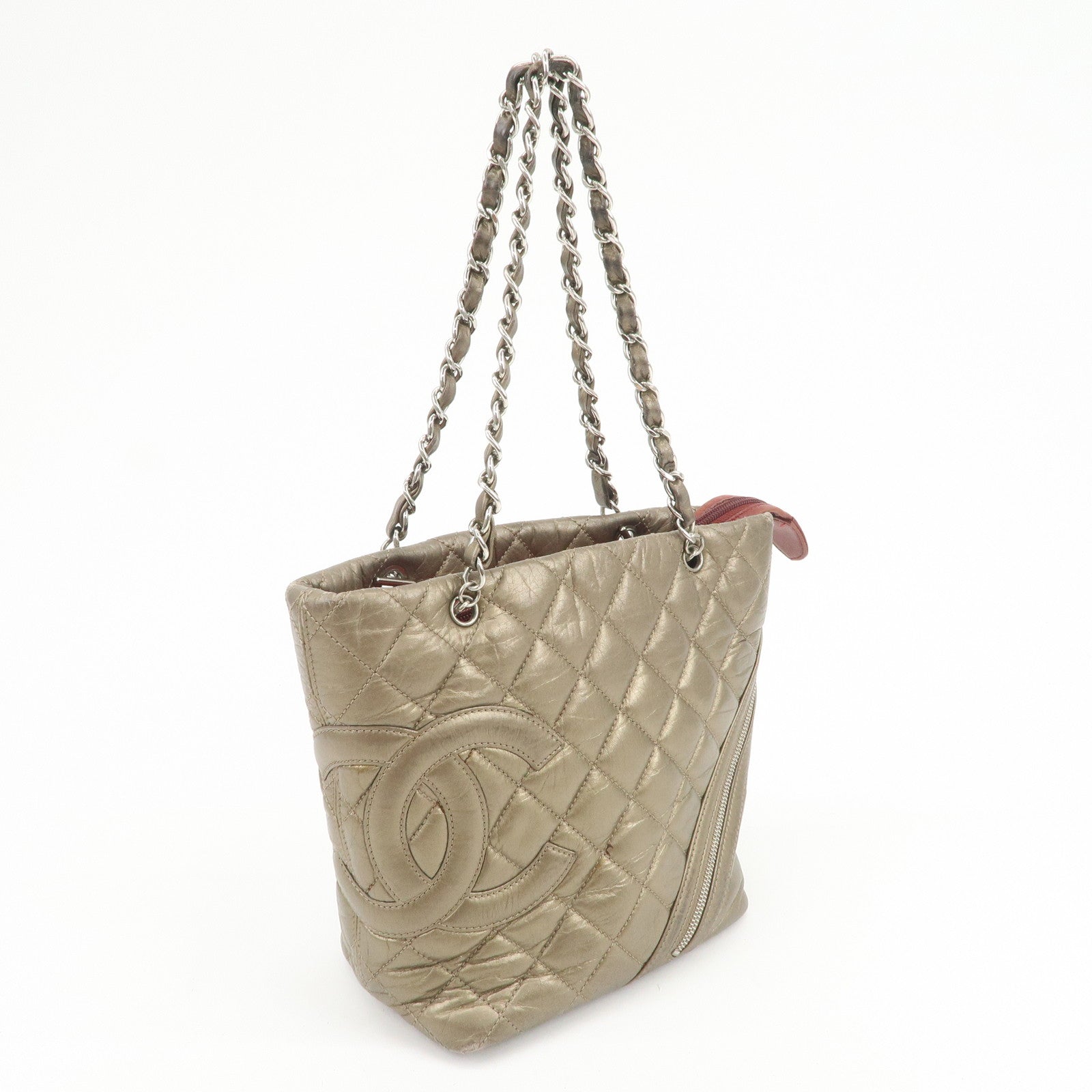 CHANEL Cambon Line Cotton Club Chain Shoulder Bag Tote Bag A34317