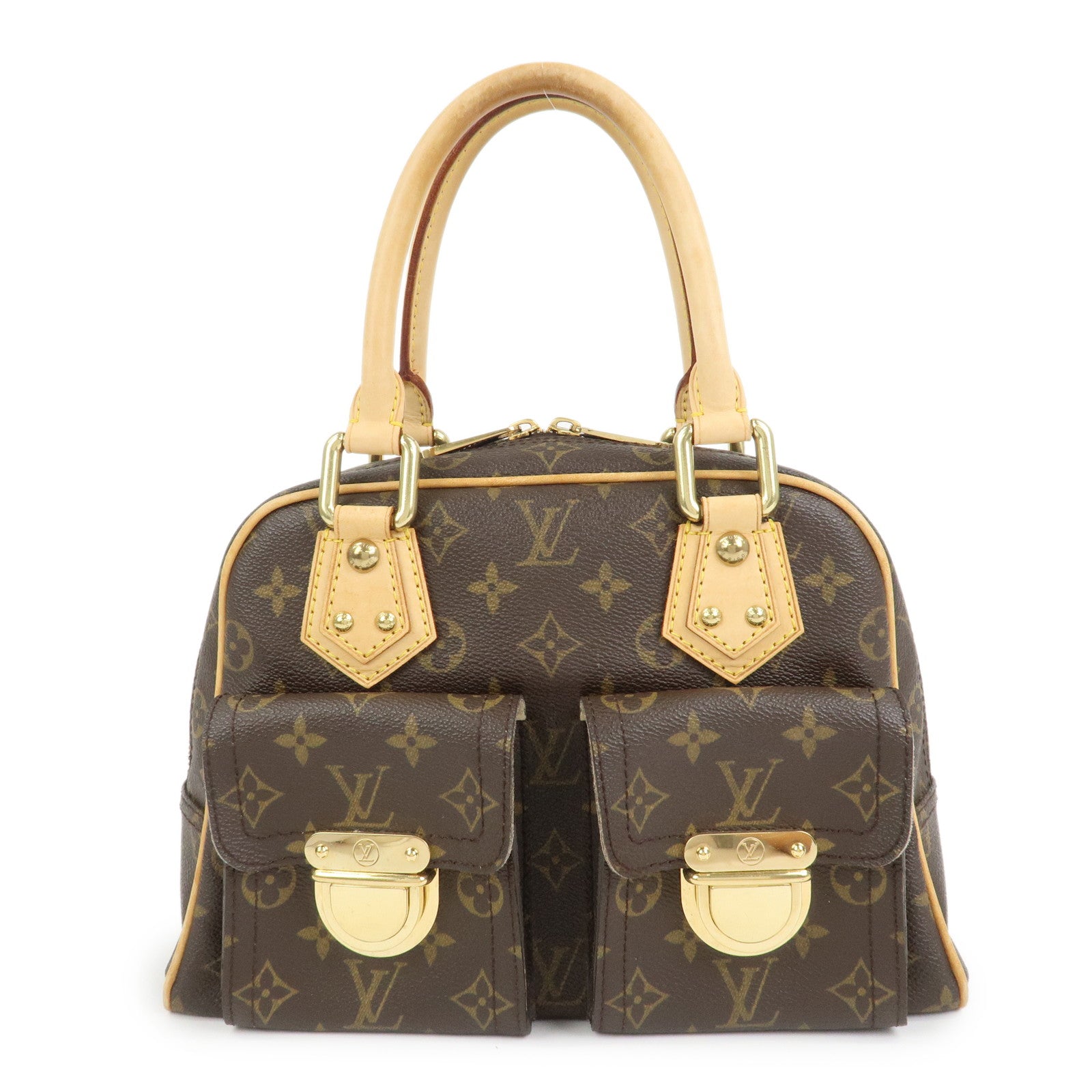 Louis Vuitton Monogram Manhattan PM Hand Bag Brown M40026