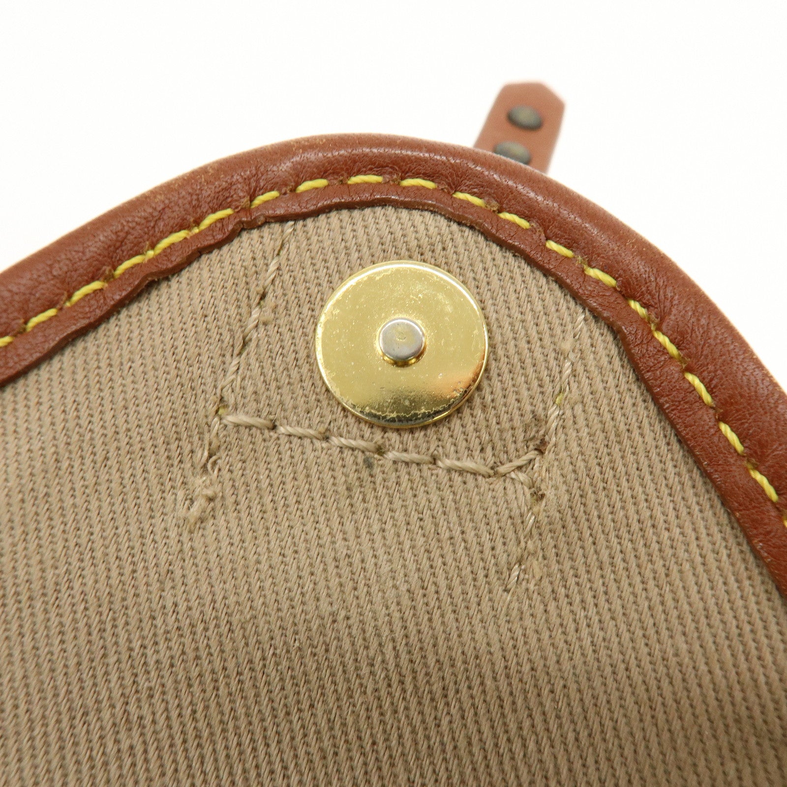 CELINE Macadam Canvas Leather Hand Bag Shoulder Bag Beige Brown