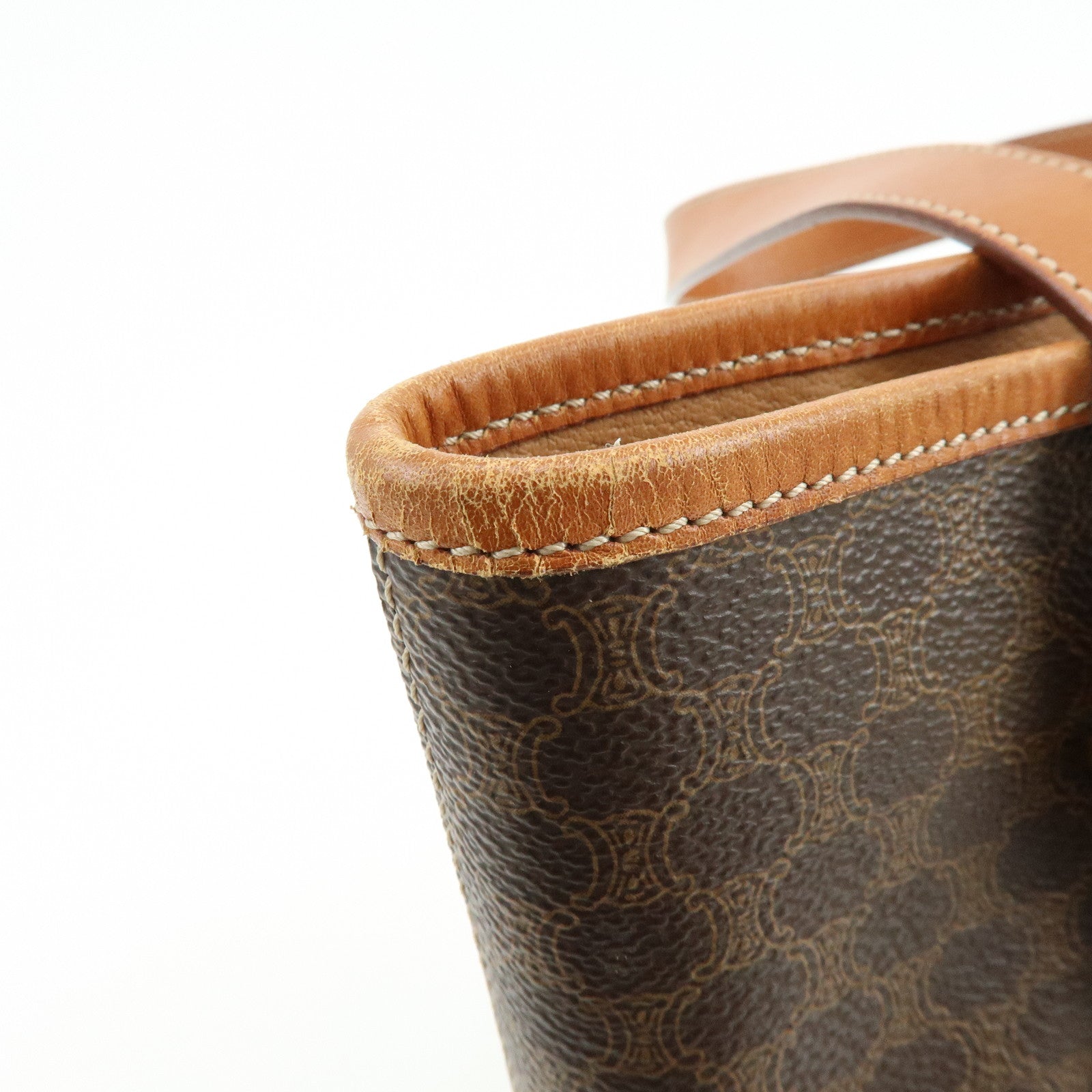 CELINE Macadam PVC Leather Tote Bag Shoulder Bag Brown