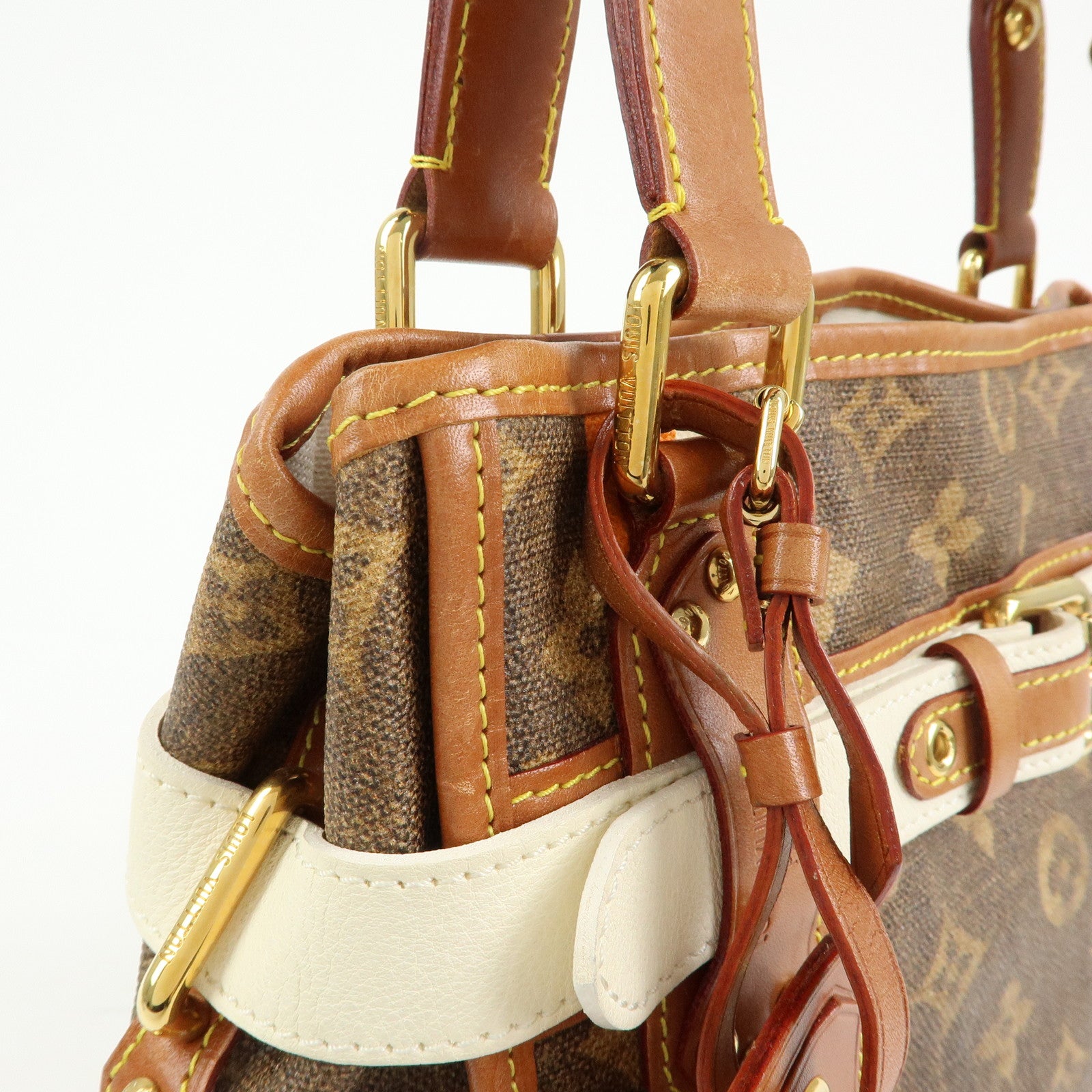 Louis Vuitton Monogram Tisse Sac Rayures PM Tote Hand Bag M56386