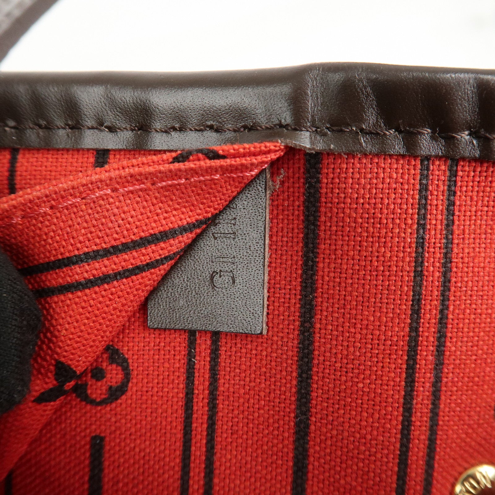 Louis Vuitton Damier Ebene Neverfull MM Tote Bag Cerise N41358