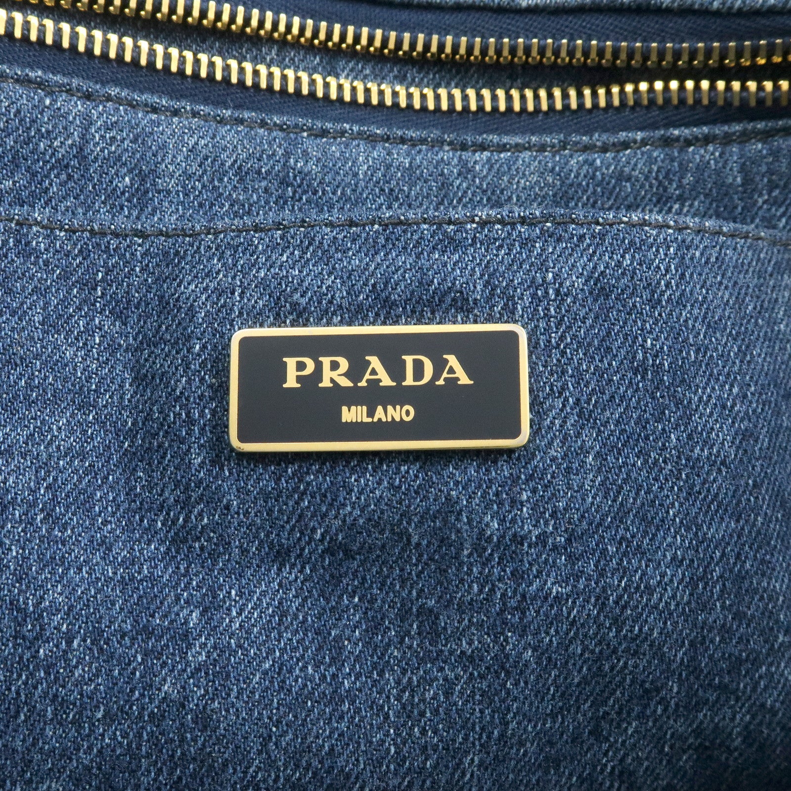 PRADA Triangle Logo Canapa Denim Large 2Way Bag Tote Bag B2642B