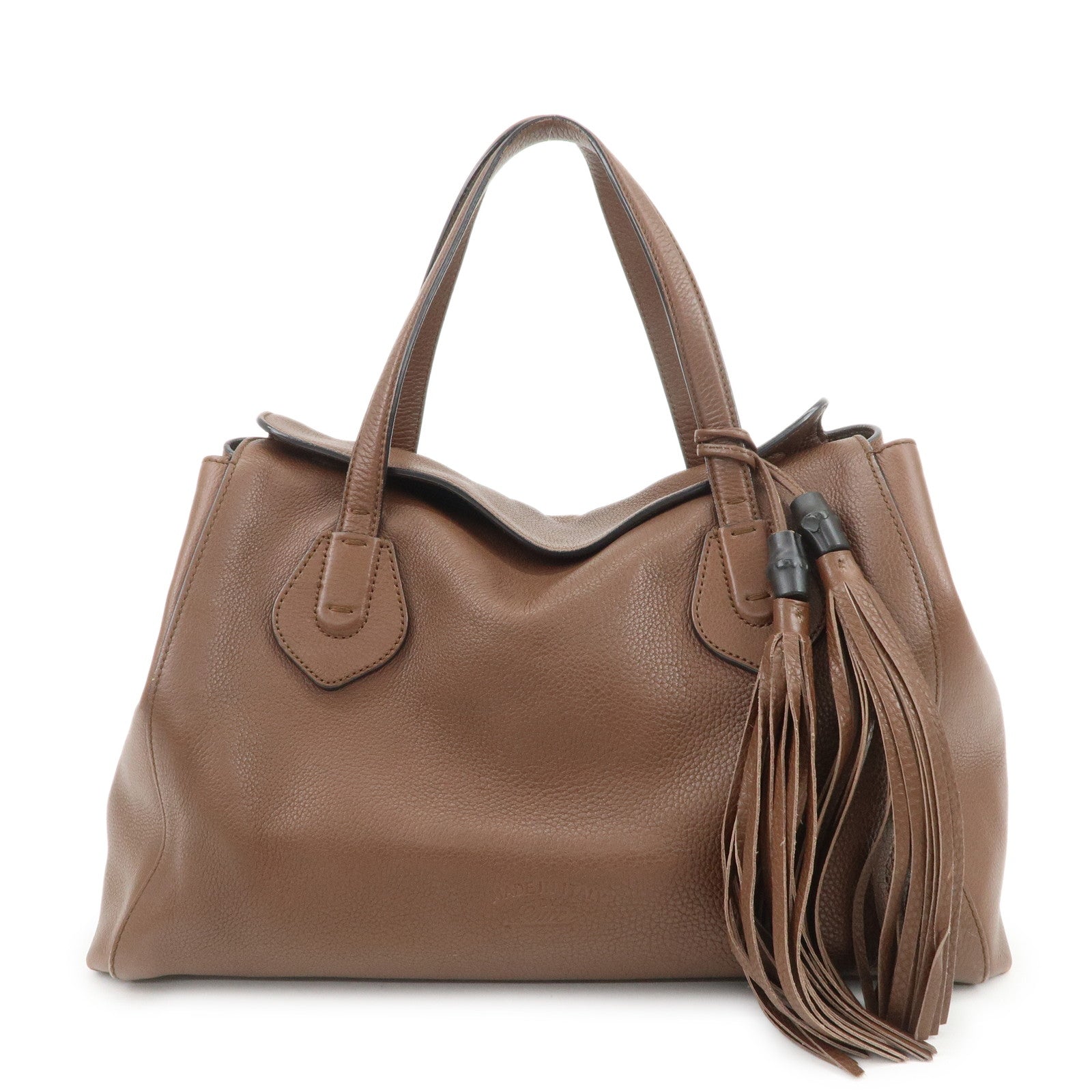 GUCCI Swing Leather Tote Bag Hand Bag Shoulder Bag Brown 354476