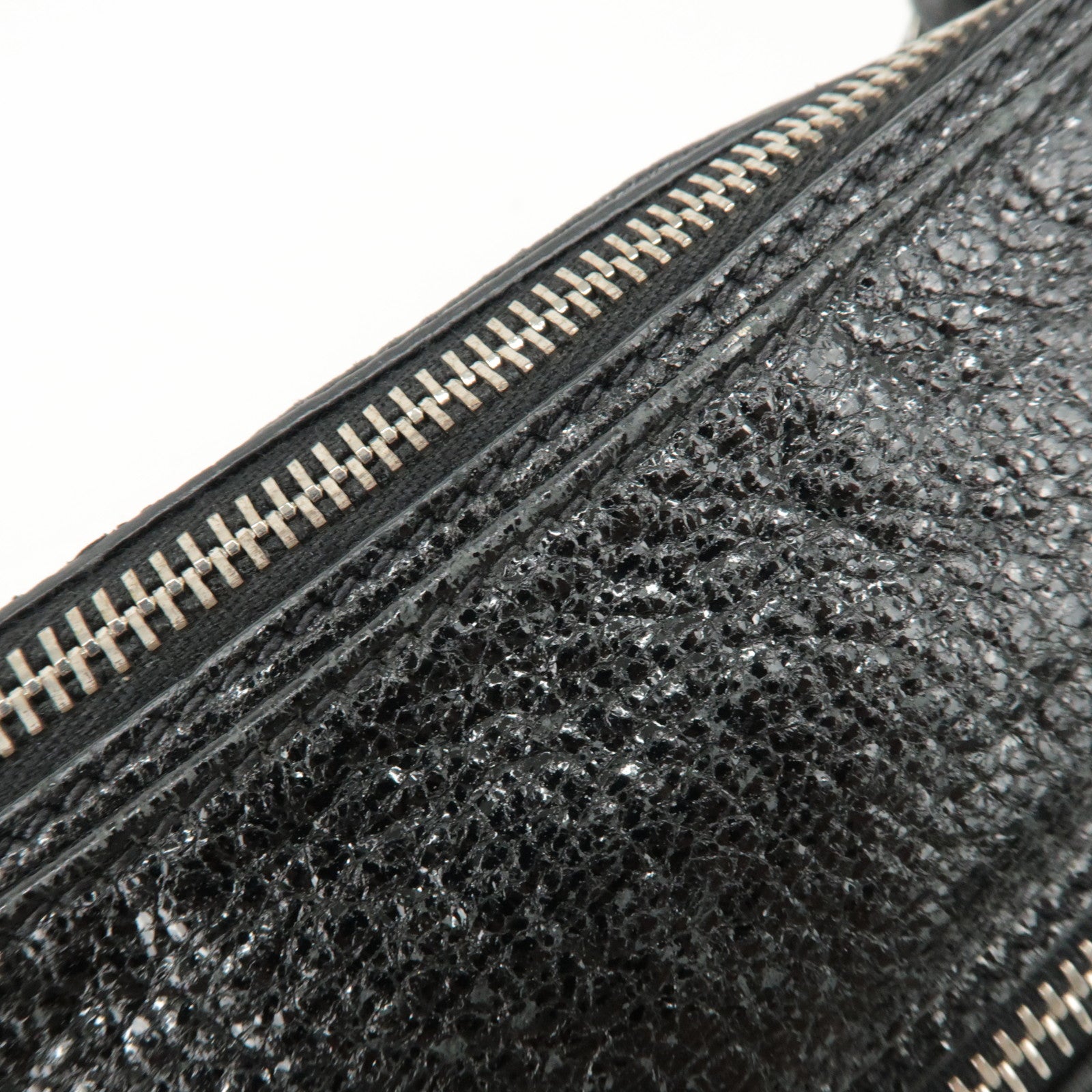 PRADA Logo Leather Chain Shoulder Bag Hand Bag Black BR4370 Used