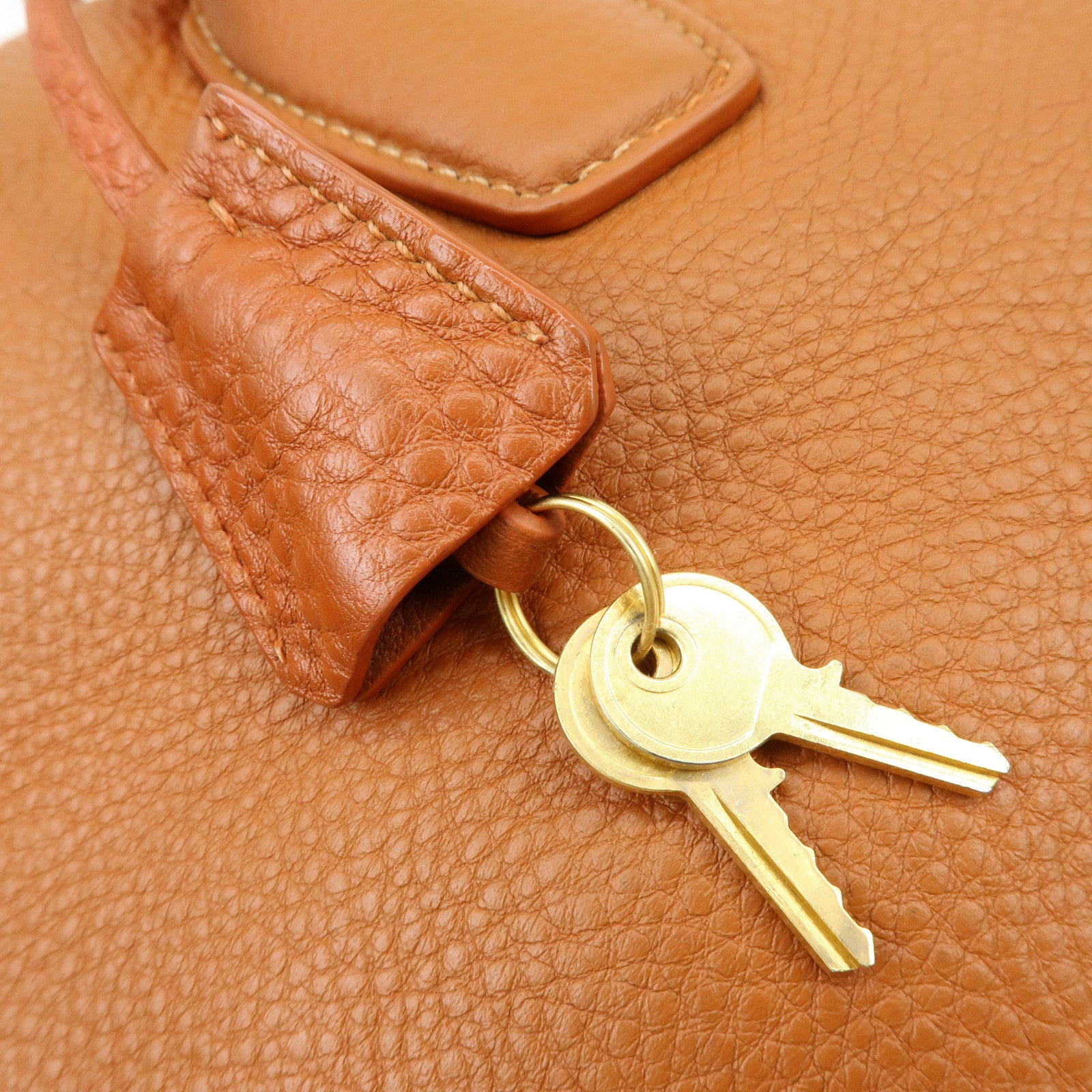 PRADA Leather 2Way Bag Hand Bag Shoulder Bag Light Brown BL0816