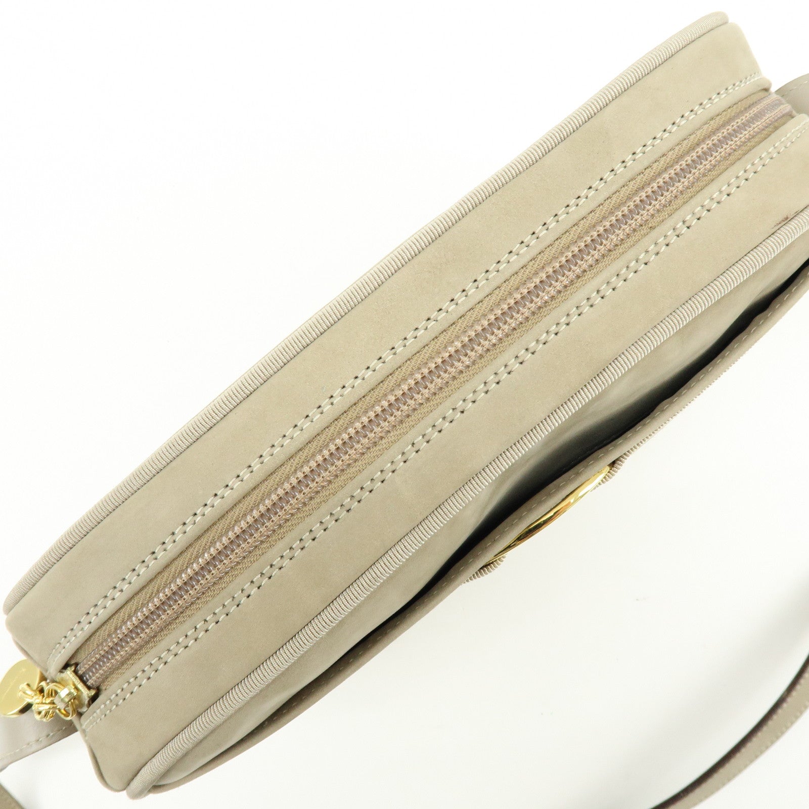 Ferragamo Vara Leather Shoulder Bag Crossbody Bag Greige