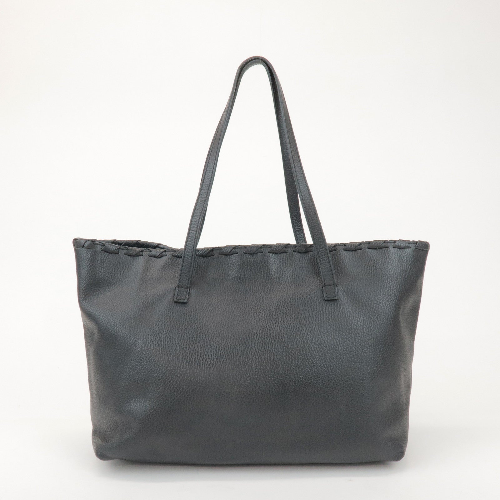 GUCCI Bamboo Leather Tote Shoulder Bag Tassel Charm Black 354665