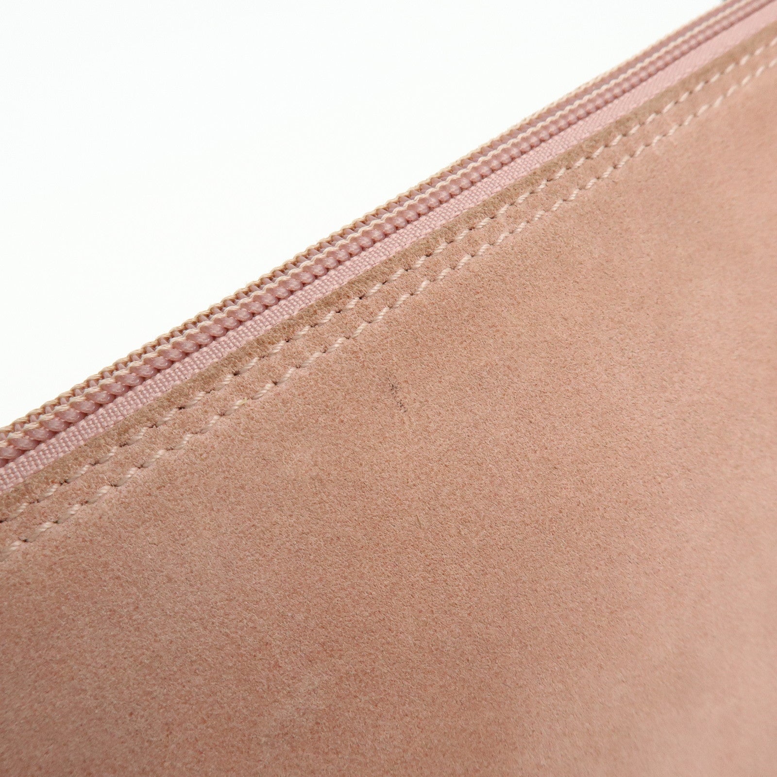 GUCCI Boat Bag Suede Leather Accessory Pouch Hand Bag Pink 039.1103