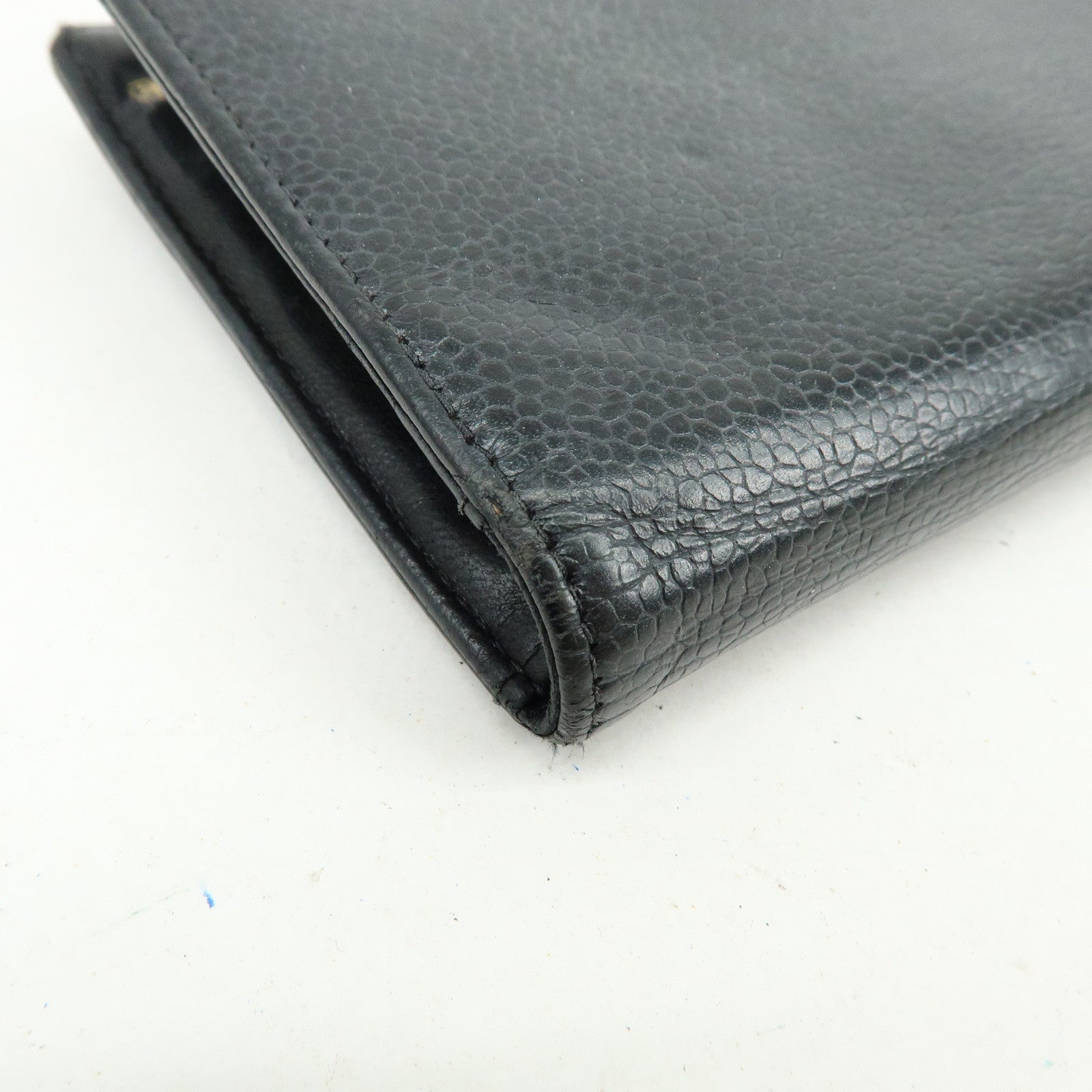 CHANEL COCO Mark Cavierskin Long Wallet Black
