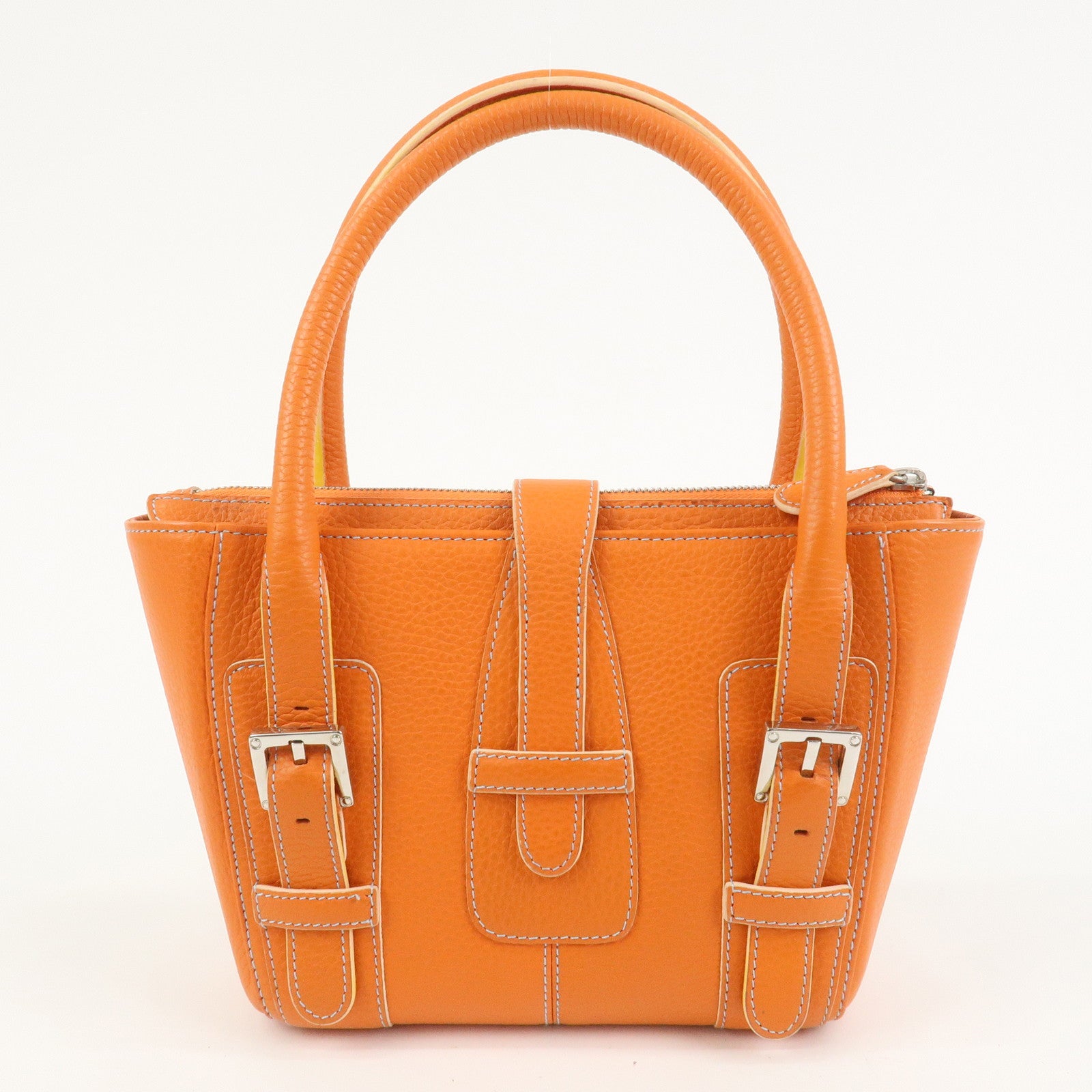 LOEWE Senda Leather Hand Bag Orange