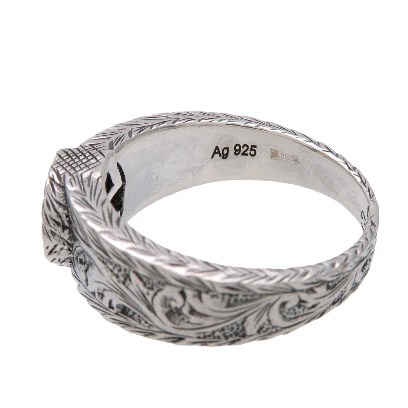 GUCCI Interlocking G Arabesque Ring SV925 Silver #17 US8 EU57