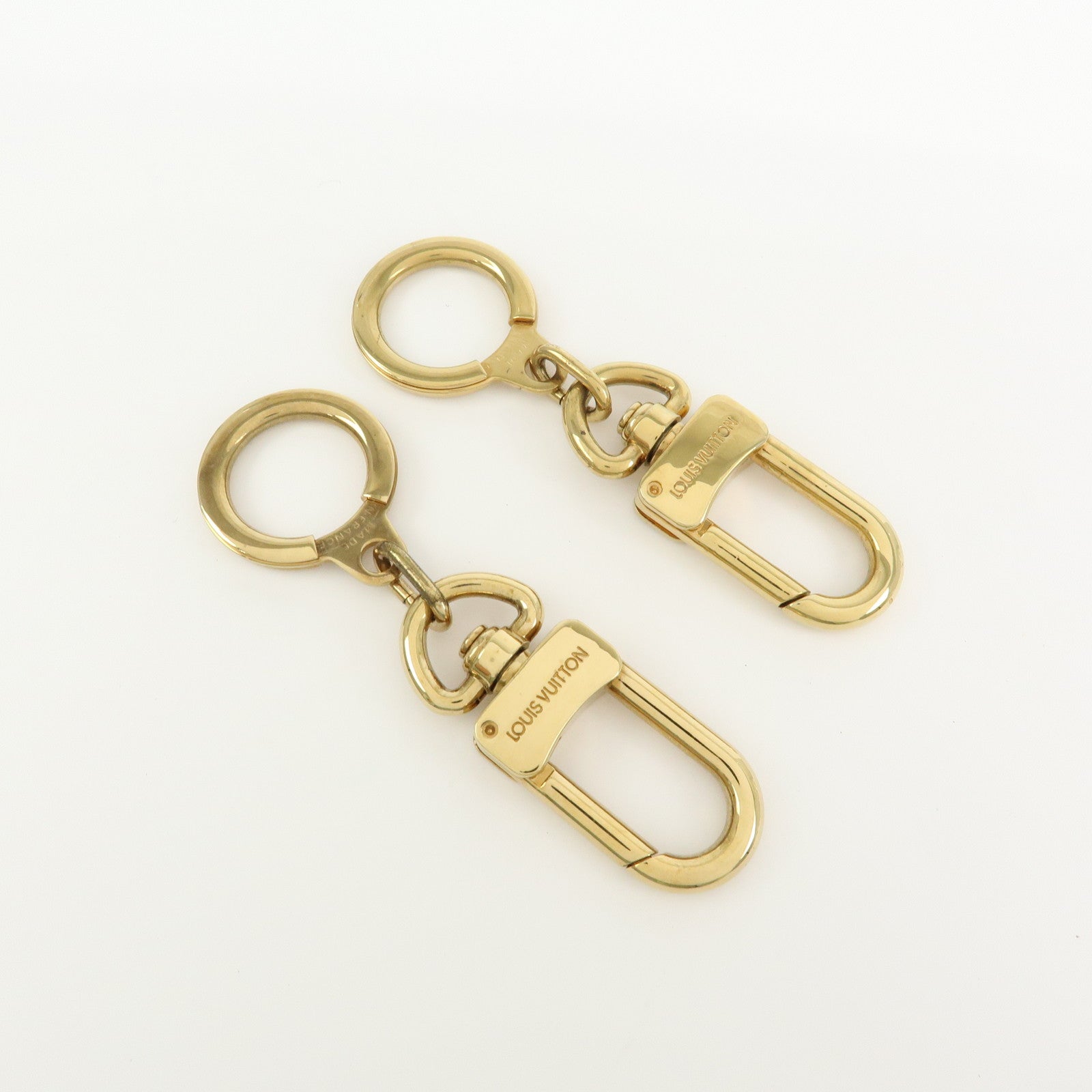 Louis Vuitton Set of 2 Anocles Key Chain Bag Charms Gold M62694